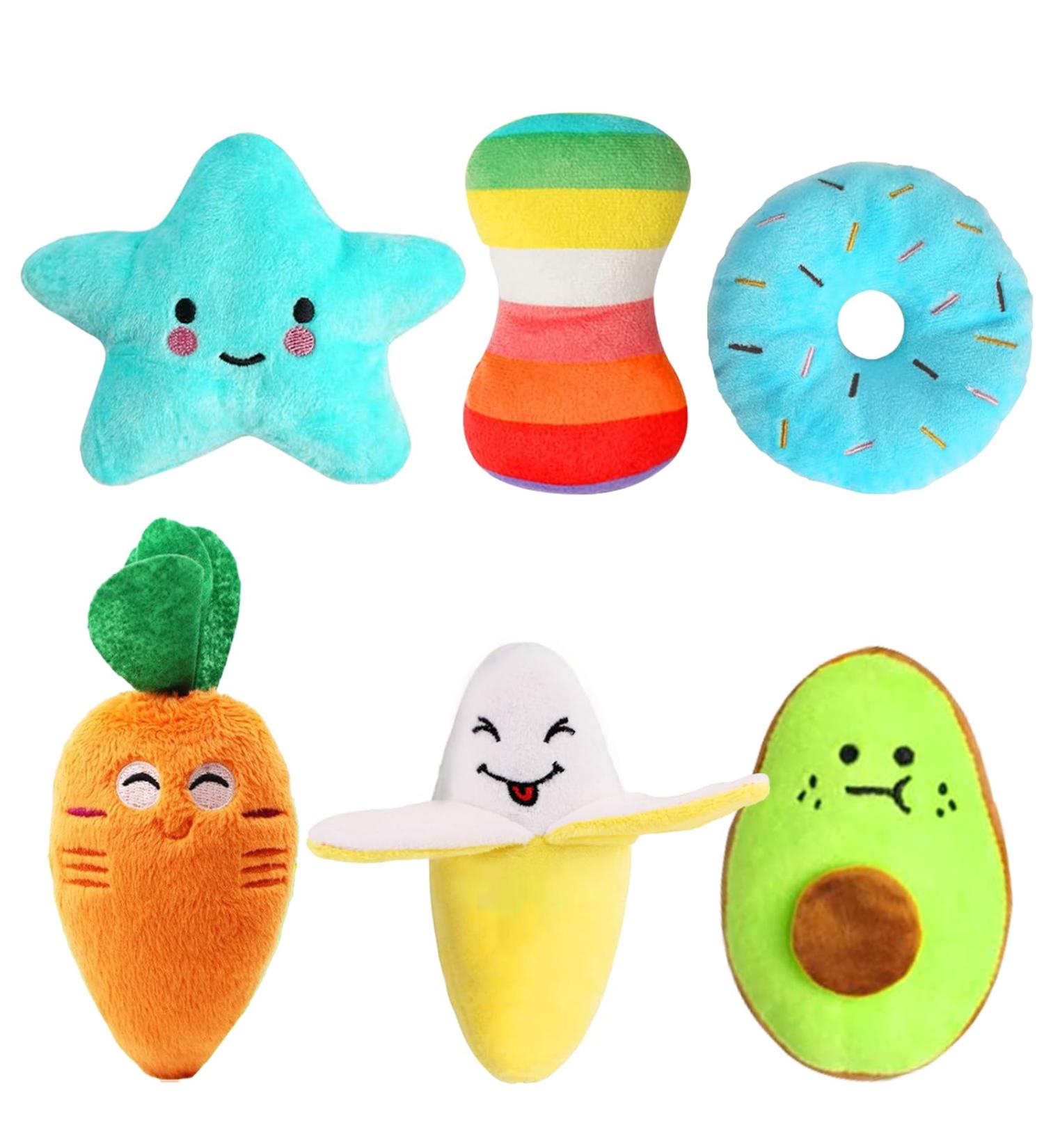 Kapetgo 6 Pack Luxury Dog Squeaky Toys for Puppy Cute Small Plush Dog Toys for Small Medium Dogs - Buy Online on GoSupps.com