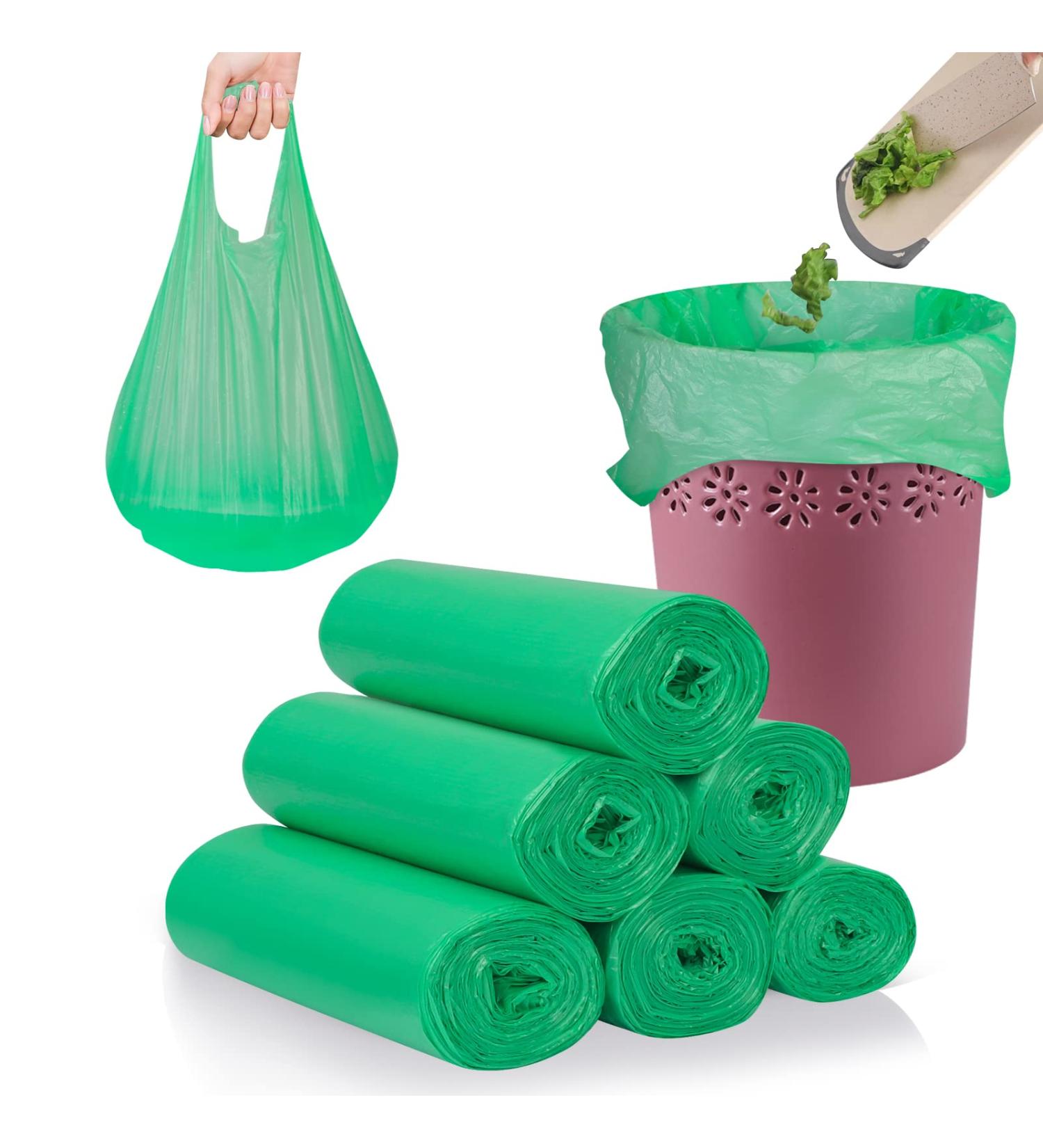 Fyy Garbage Bags - 120 Waste Bags (6 Rolls) for Kitchen Bathroom Office | Black & Green 3L to 10L | Durable & Leak-Resistant - Buy Online on GoSupps.com