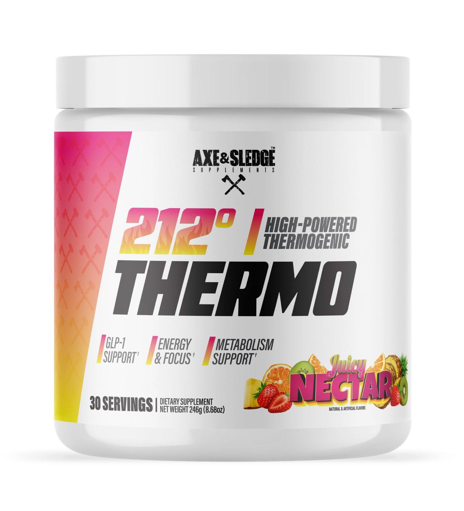 Axe & Sledge 212 Thermo Weight Management Powder | 200mg Caffeine | Energy Focus & Appetite Control | Advanced Metabolism Booster | Men & Women | 30 Servings Juicy Nectar Juicy Nectar 8.68 Ounce (Pack of 1)