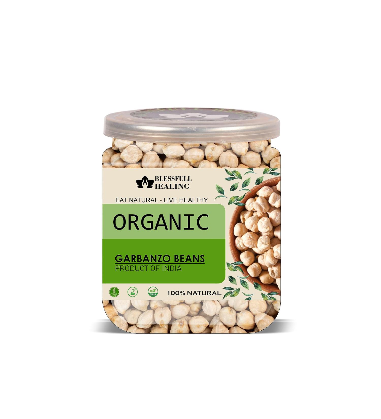 Blessfull Healing Organice GARBANZO Beans 1 lb (453 Gram) - Buy Online on GoSupps.com