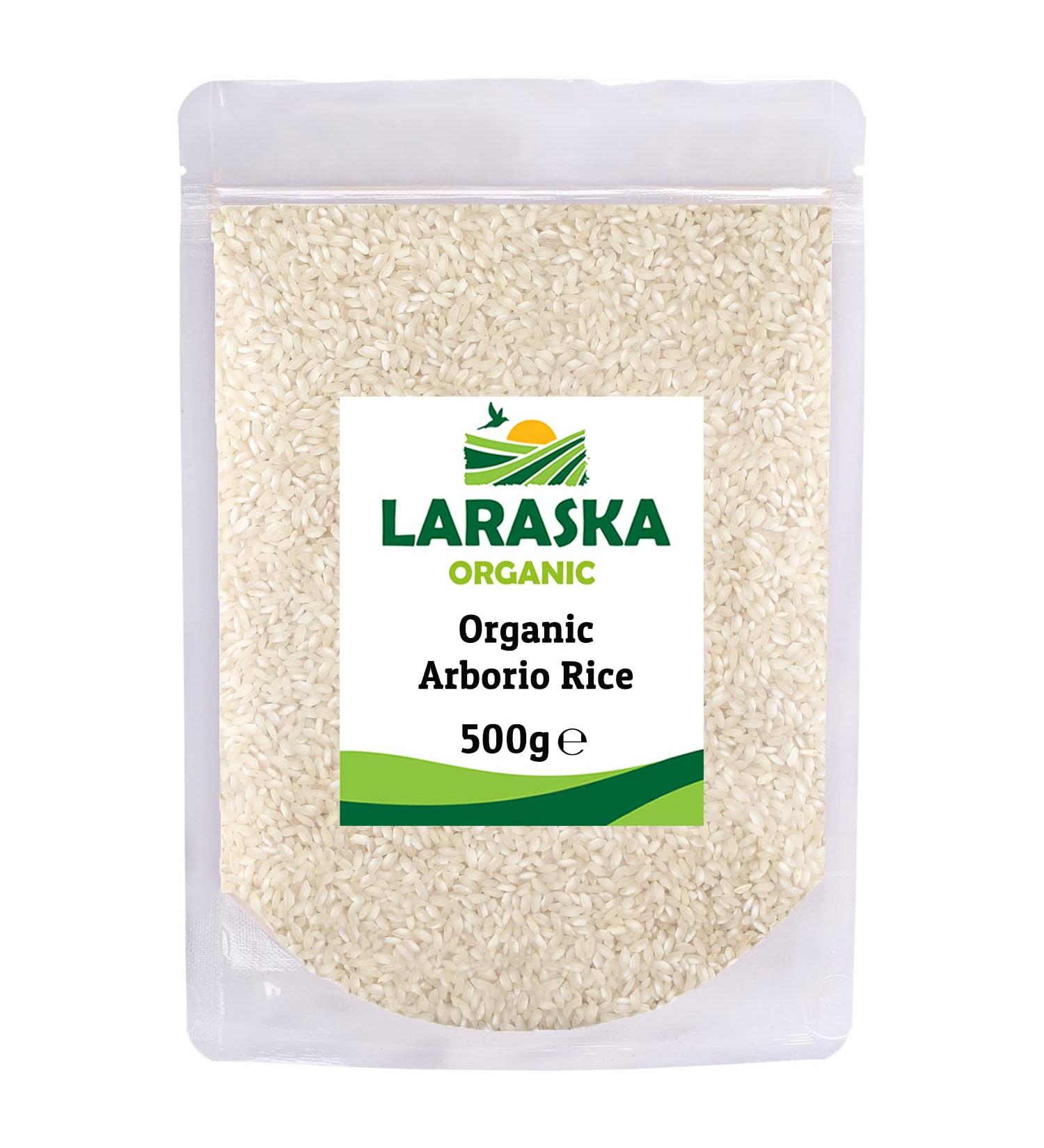 Organic Arborio Rice 500g: Premium Certified Organic Risotto Rice by LARASKA - Buy Online on GoSupps.com