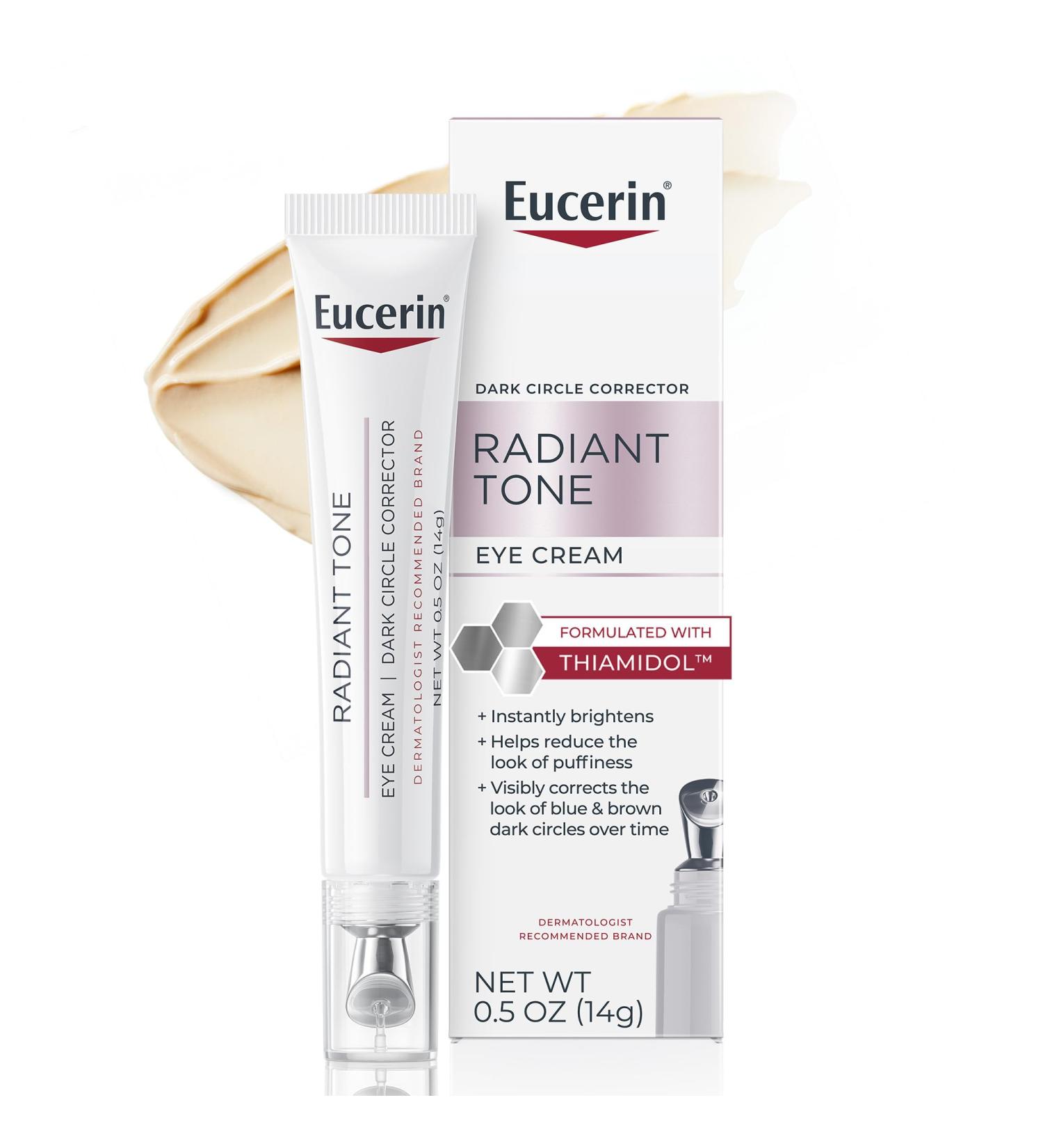 Eucerin Radiant Tone Eye Cream Dark Circle Corrector Eye Brightening Cream with Thiamidol and Hyaluronic Acid Helps Reduce the Look of Eye Puffiness 0.5 Oz Tube - Buy Online on GoSupps.com