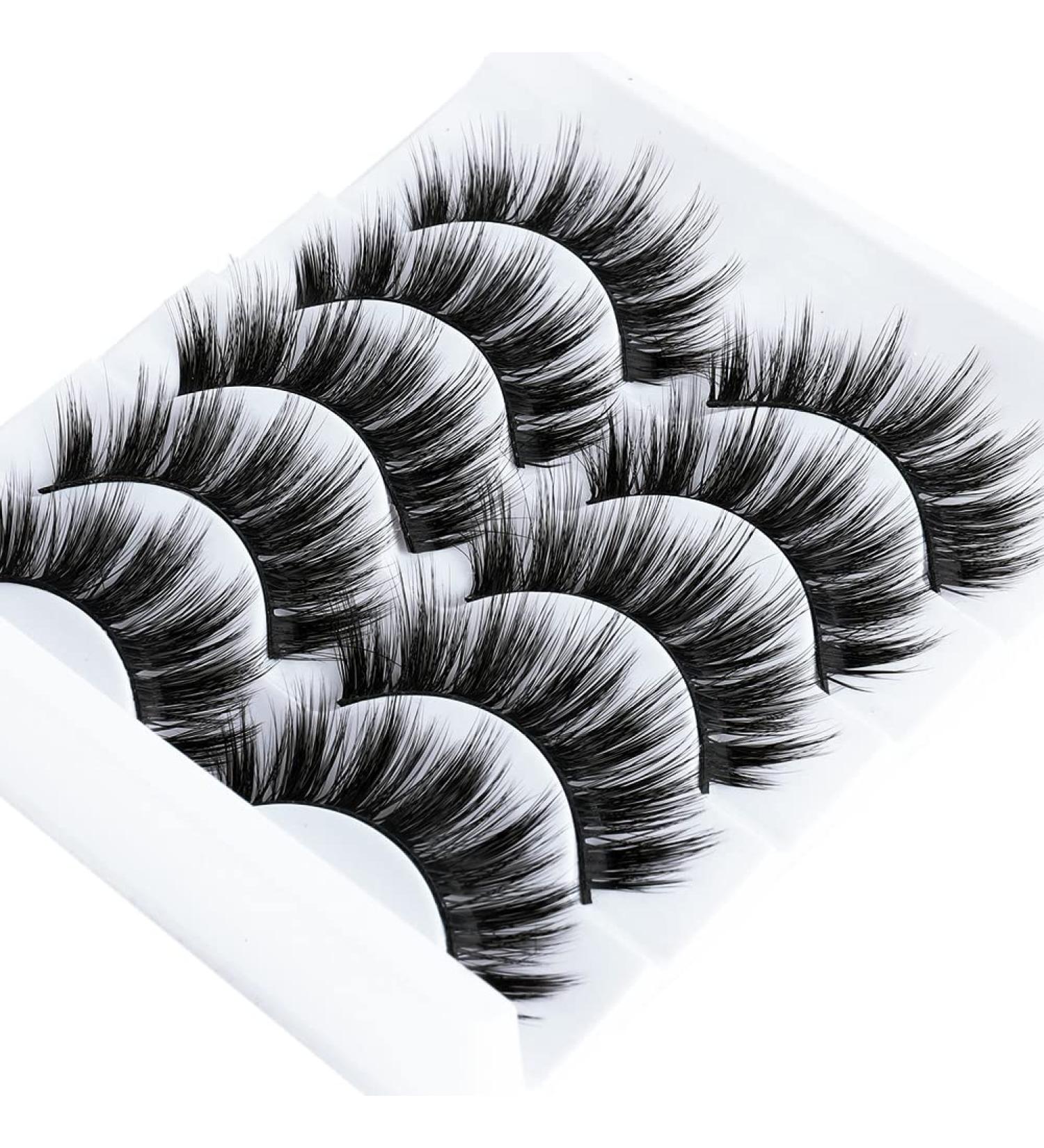 Lucoss Faux Mink Lashes - 5 Pairs Fluffy 3D Eyelashes Long Dramatic & Reusable Faux Mink Lashes for Thick Volume (A5) - International Shipping Available - Buy Online on GoSupps.com