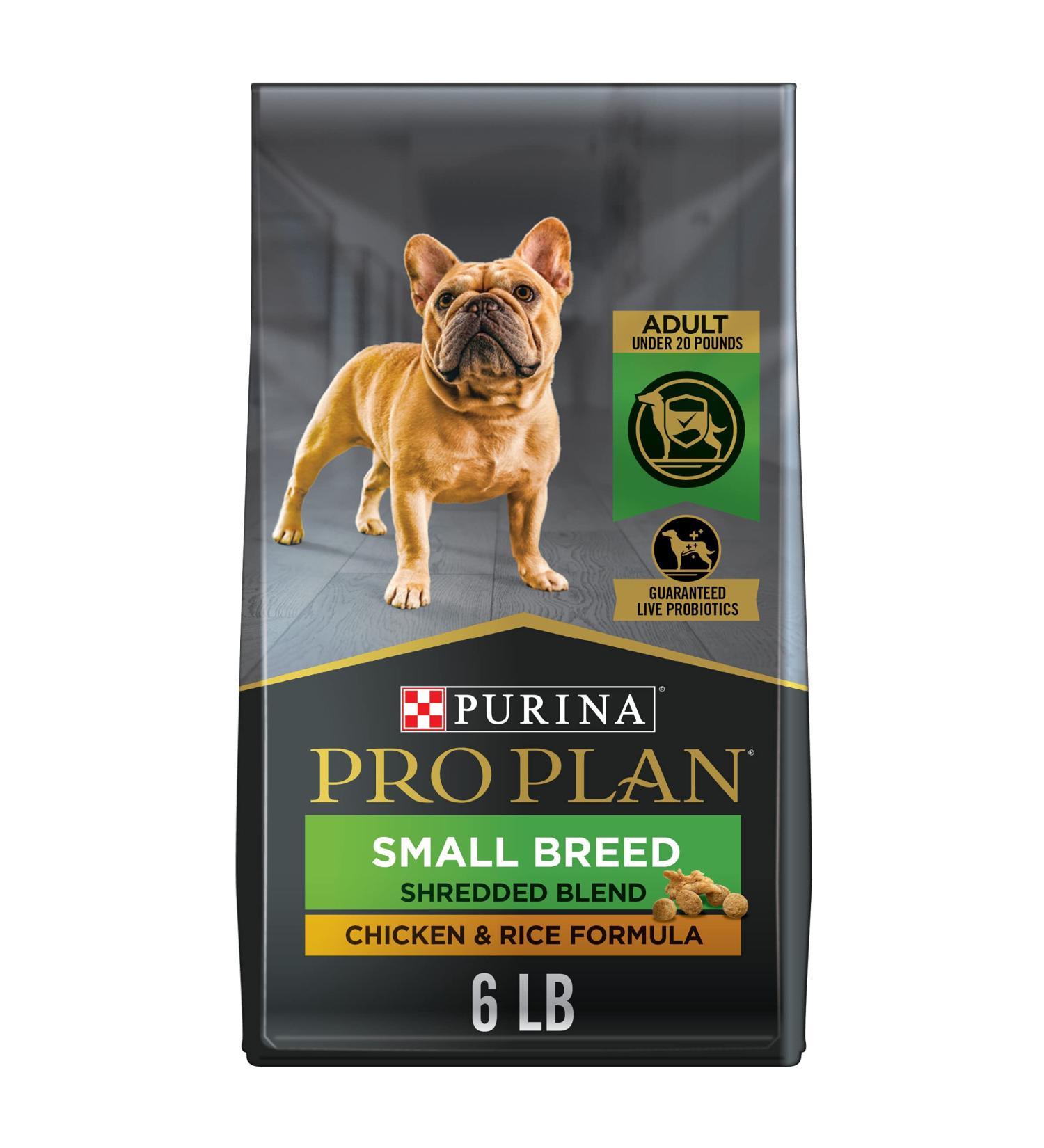 Purina Pro Plan Small Breed Shredded Formula Adult Dry Dog Food - Chicken & Rice Blend 6 lb Bag - Buy Online on GoSupps.com
