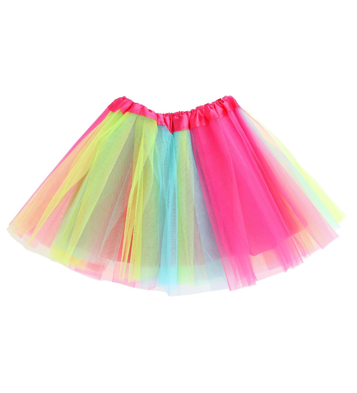 Kalione Rainbow Tulle Skirt for Girls | Multi-Layer Rock Princess Dress - Perfect for Birthday Parties & Celebrations - Buy Online on GoSupps.com