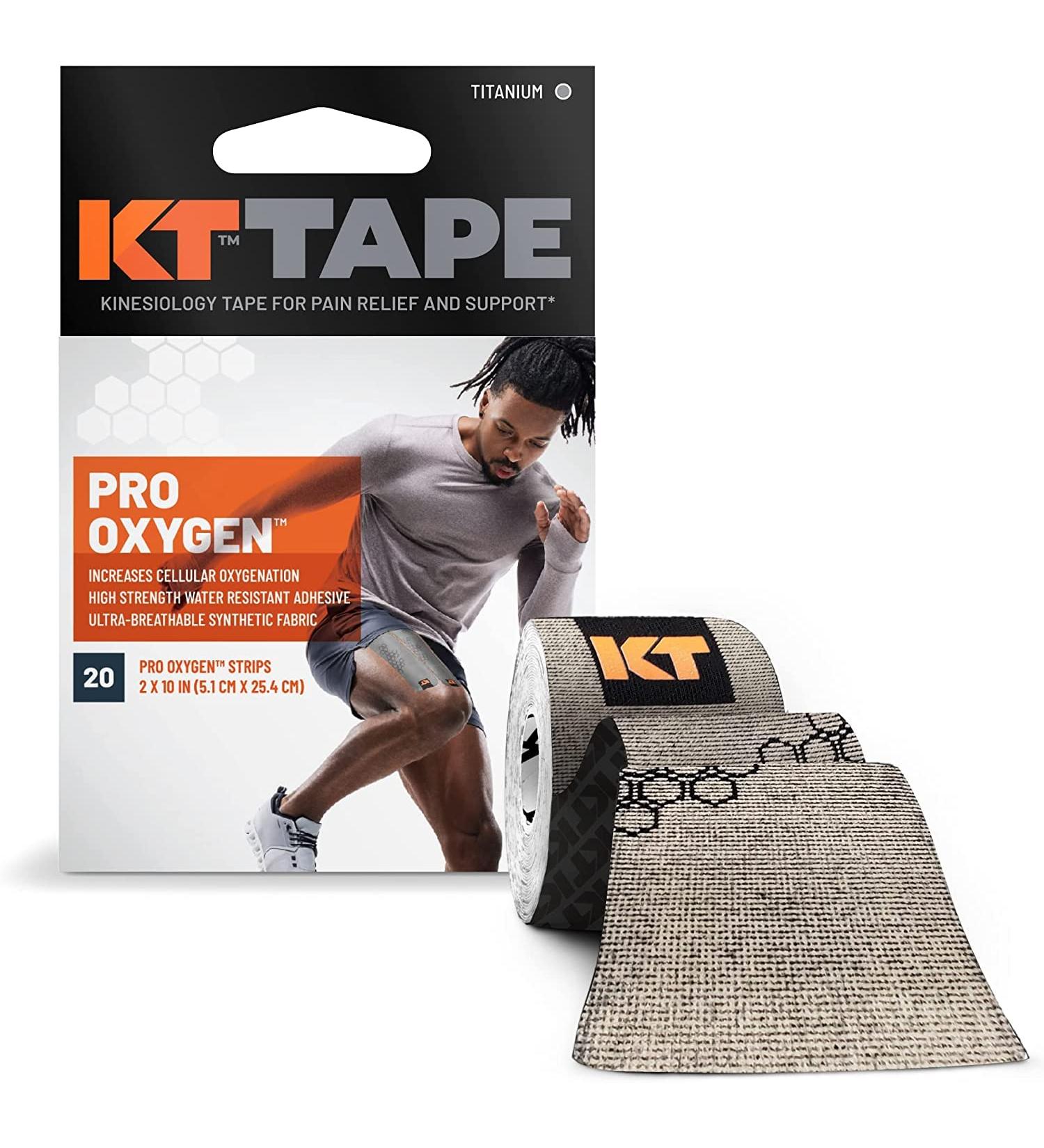 KT Tape PRO Synthetic Oxygen 10" Precut Titanium - Buy Online on GoSupps.com