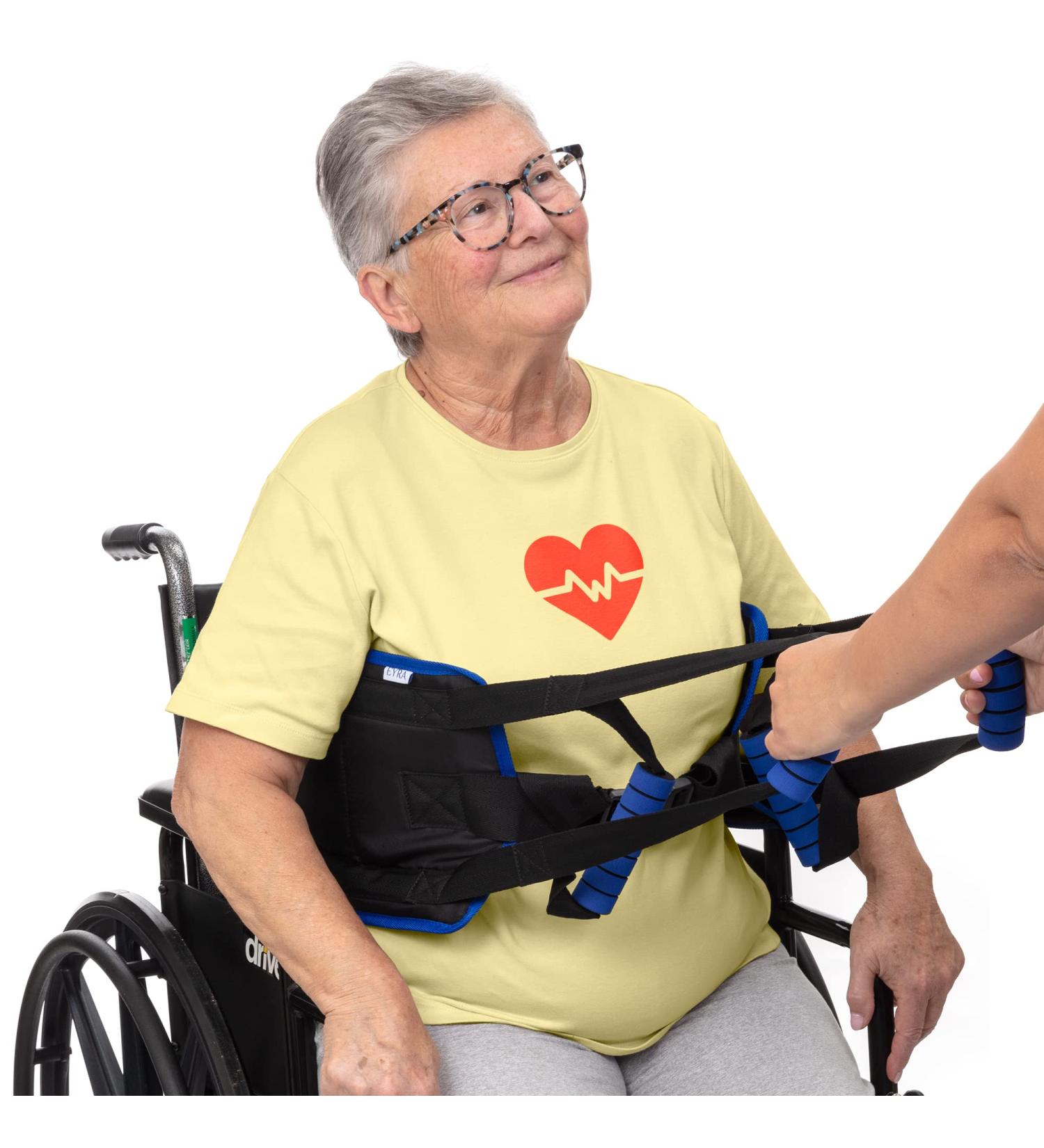 EYRA Transfer Sling - 34 Non-Slip Gait Belt for Elderly, Disabled, Seniors - Patient Lift Aid for Home Use - Padded Handles - Black - Buy Online on GoSupps.com