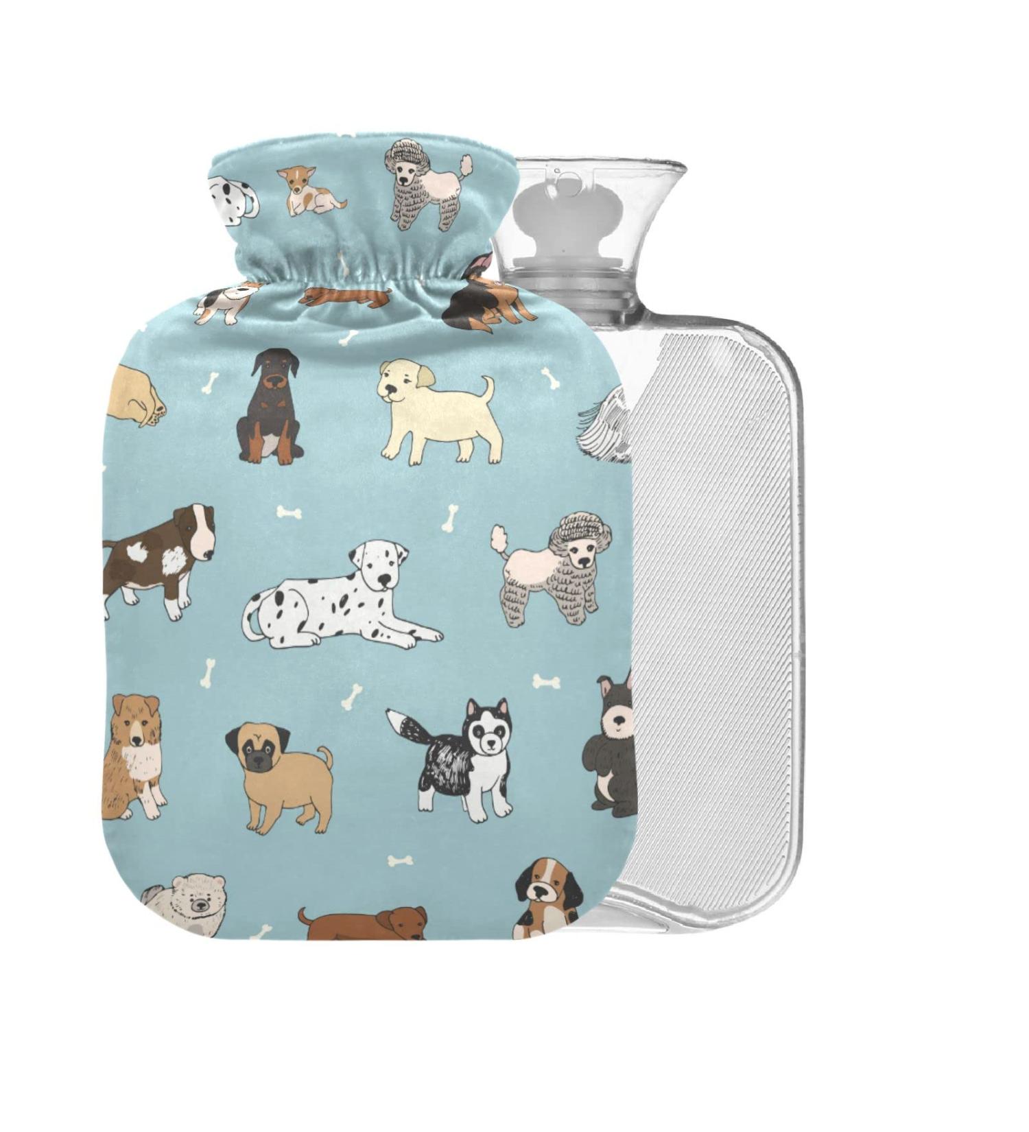 Buy BAP-Free Hot Water Bottle for Puppies - 1L Pain Relief Bag with Cover | Ideal for Beds Hands & Feet - Buy Online on GoSupps.com