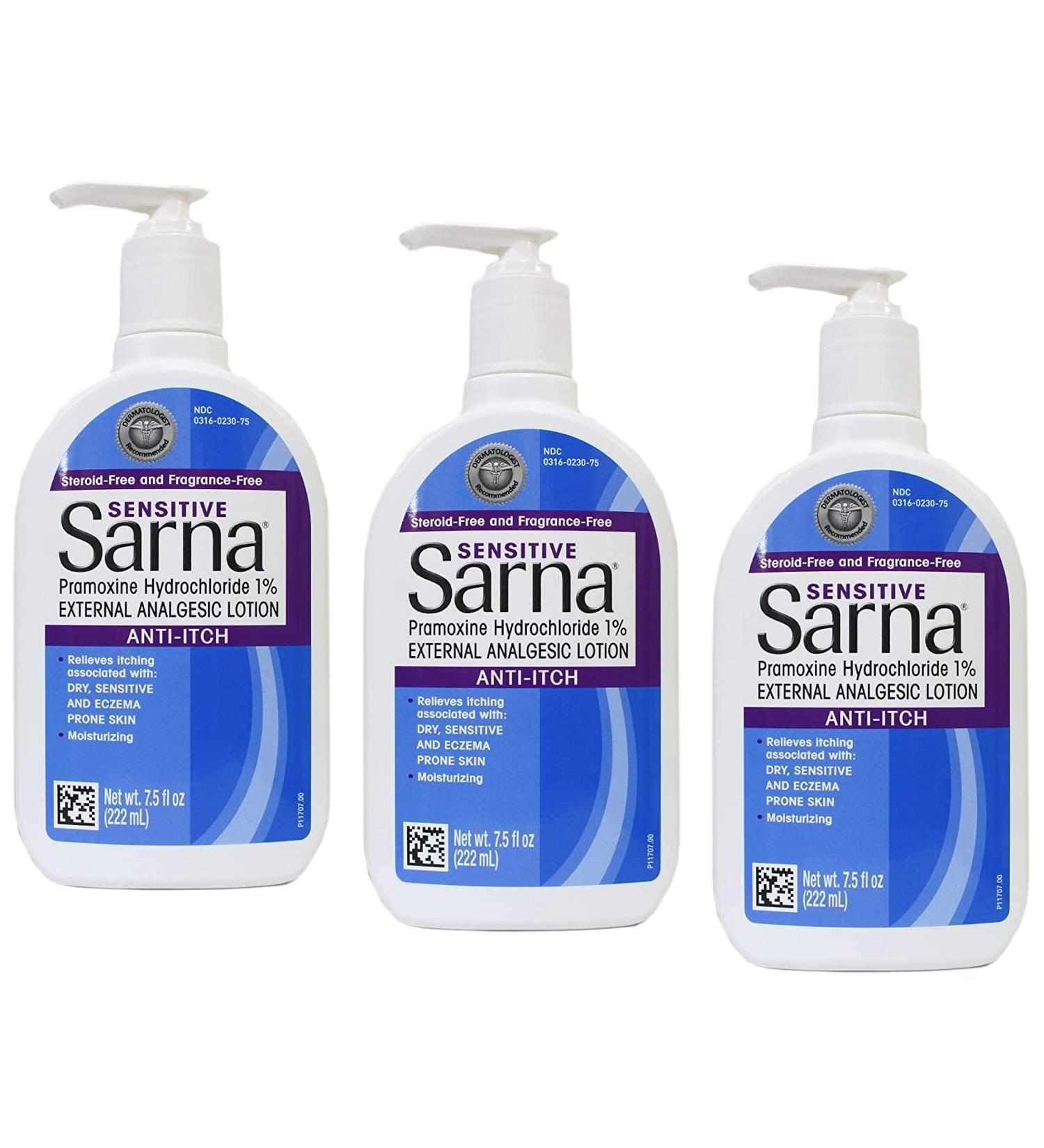 Sarna Sensitive Anti-Itch Lotion 7.50 oz (Pack of 3) - Soothes Itchy Skin, Fast Relief - Buy Online on GoSupps.com