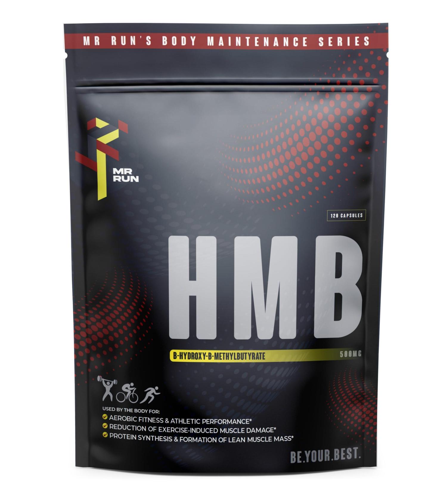 Mr Run's HMB 1000mg - Muscle Strength Supplement for Calorie Cutting & Muscle Loss - 120 Capsules - Buy Online on GoSupps.com