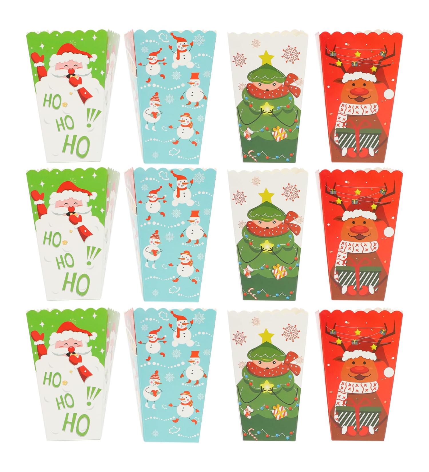 Gatuida 12pcs Boxes Christmas Popcorn Box Holiday Present Boxes Popcorn Party Supplies Xmas Gift Bags Party Popcorn Boxes Open Top Popcorn Boxes Christmas Popcorn Bags Dessert Paper Elk - Buy Online on GoSupps.com