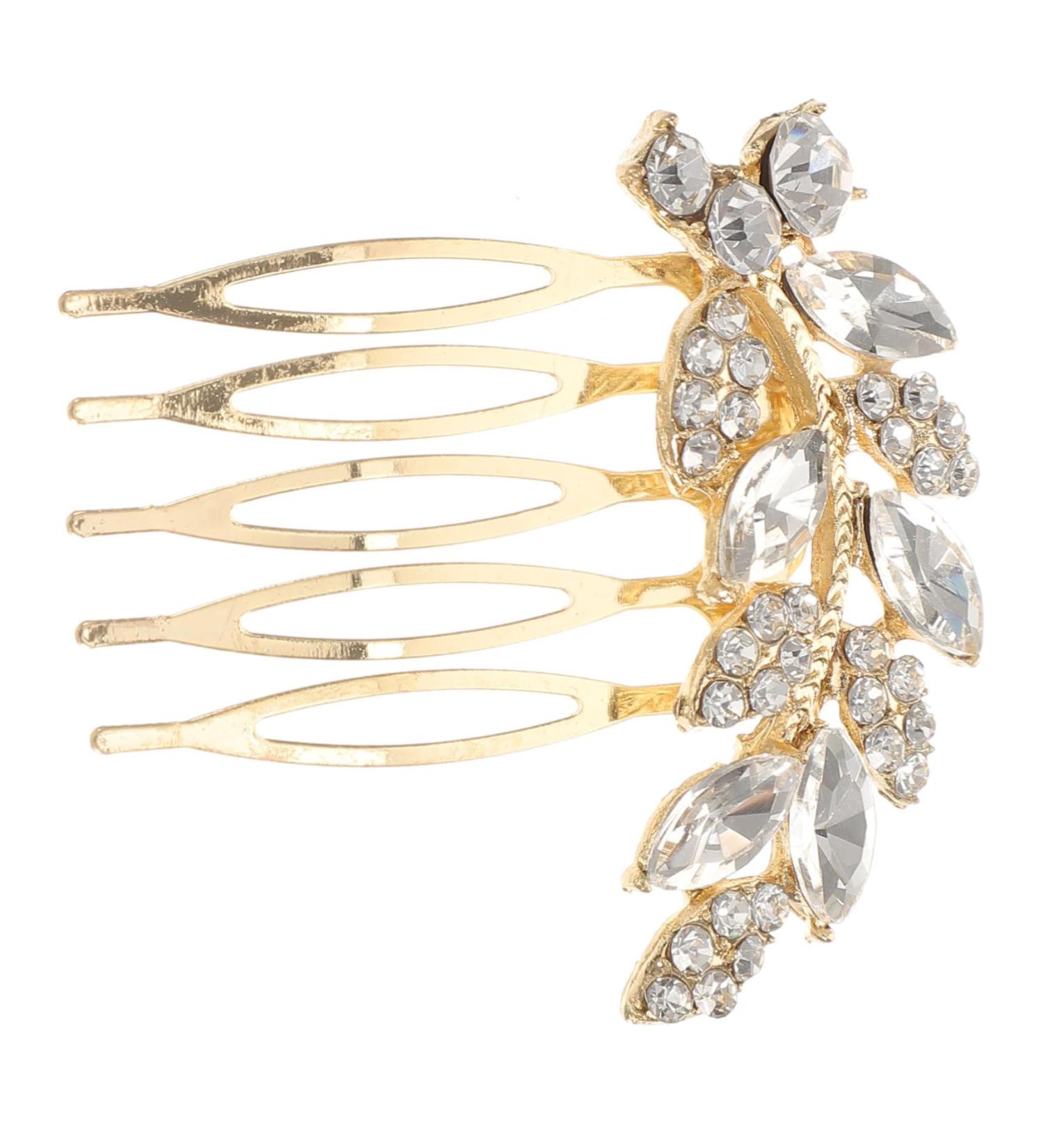 Angoily 1pc Comb Wedding Hair Clips for Hair Decorations Gold Tiara Bridal Hair Clip Metal Hair Barrettes Prom Tiara Rhinestone Headpiece Pearl Crystal Brooch Rhinestone Bride - Buy Online on GoSupps.com