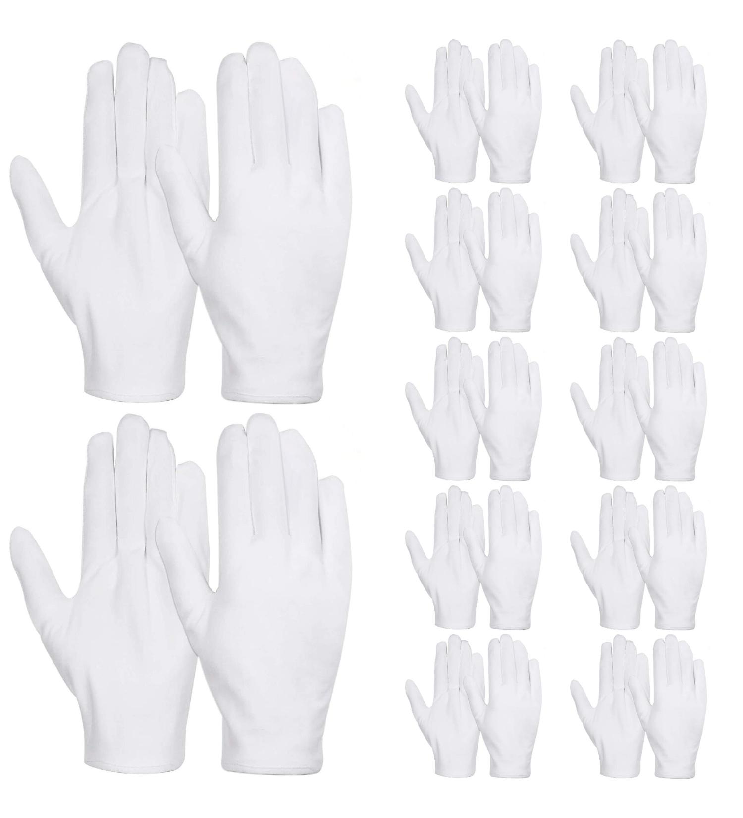 Jtkrew 12 Pairs White Cotton Gloves for Moisturizing | Overnight Hand Spa Treatment for Eczema & Cracked Skin - Buy Online on GoSupps.com