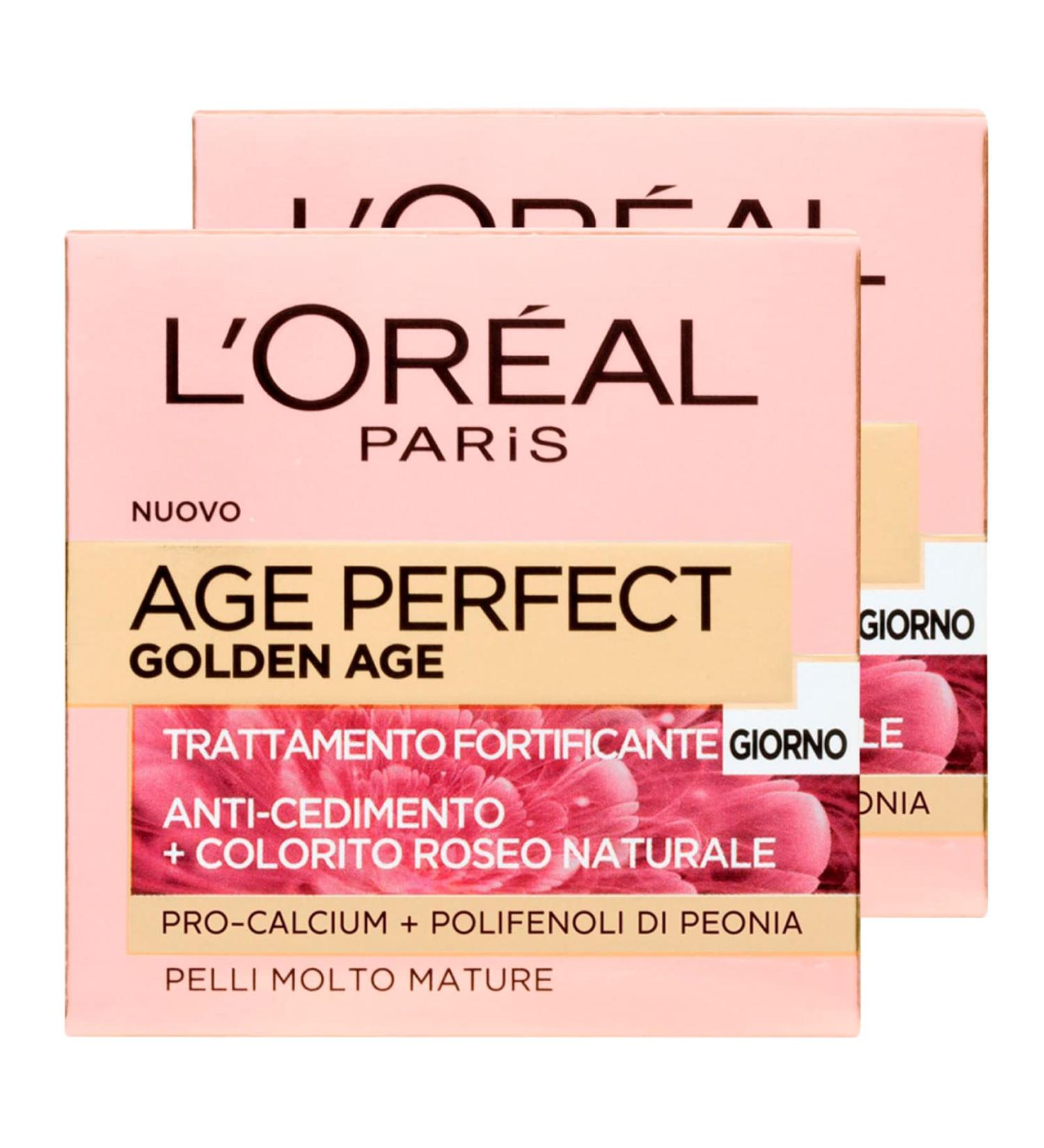 L'Or al Paris 2 x LOr al Paris Age Perfect Golden Age Treatment Facial Cream strong antidemention with polyphenols for very mature skin 2 cans of 50 ml - Buy Online on GoSupps.com