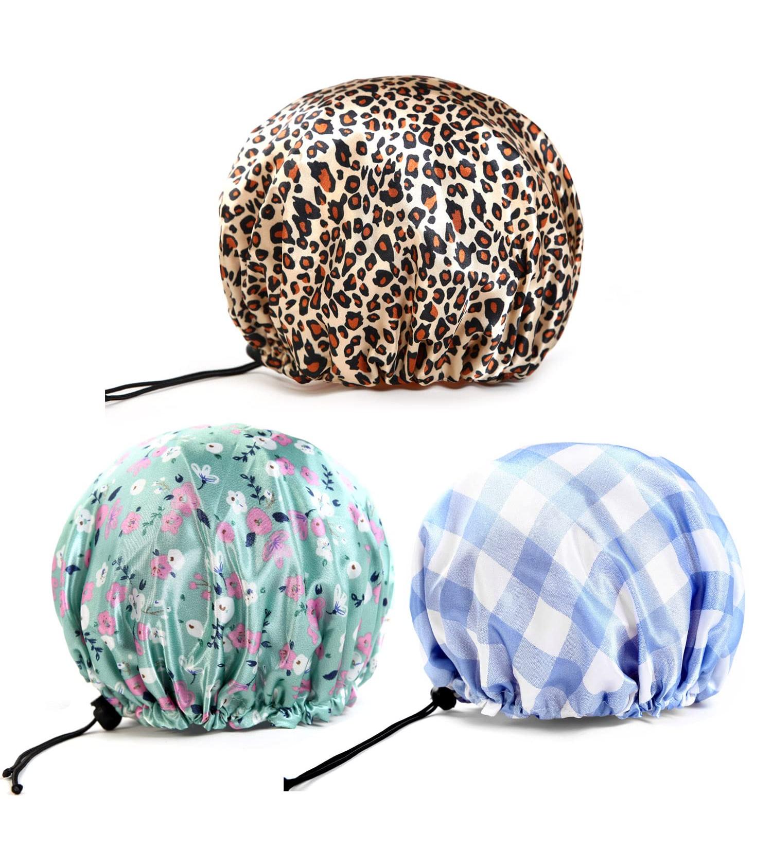 Reusable Waterproof Shower Cap for Women with Adjustable Ear Covers - Double Layer Bathing Cap for All Hair Lengths - Buy Online on GoSupps.com