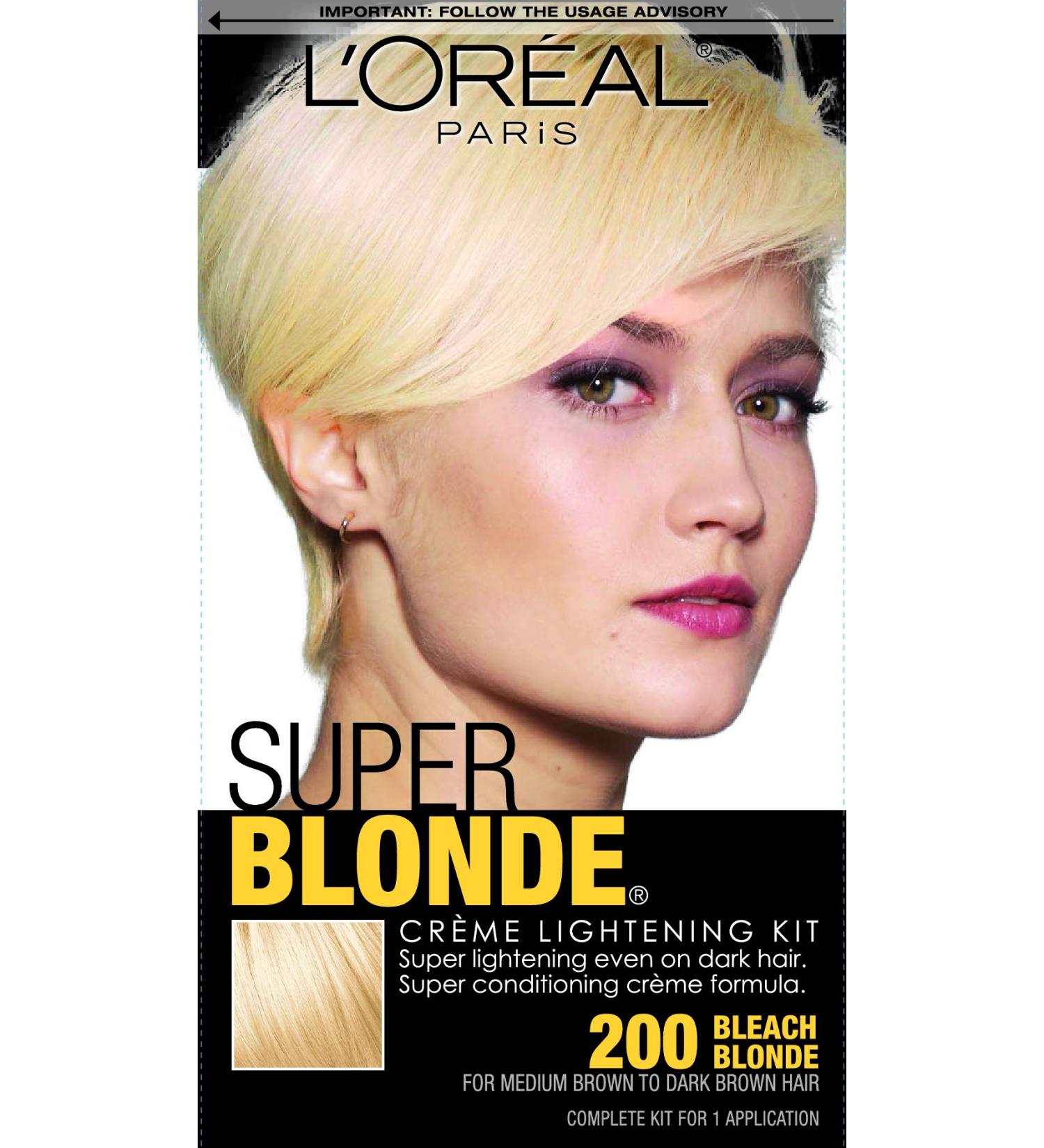 L'Oreal Paris Super Blonde Creme Lightening Kit - 200 Bleach Blonde - Buy Online on GoSupps.com