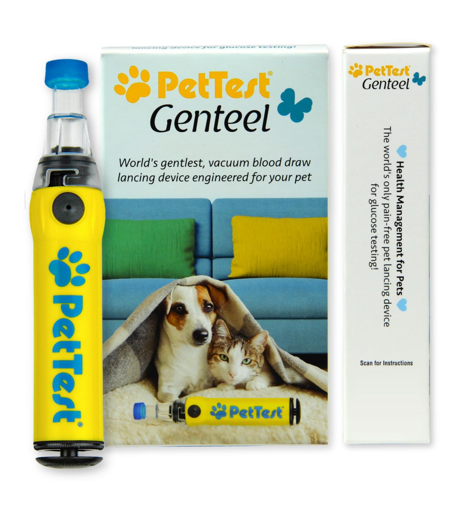 PetTest Genteel Pain-Free Lancing Device for Dogs & Cats - Easy Blood Sugar Monitoring with Sterile Lancets & Tips - 2024 Model - Buy Online on GoSupps.com