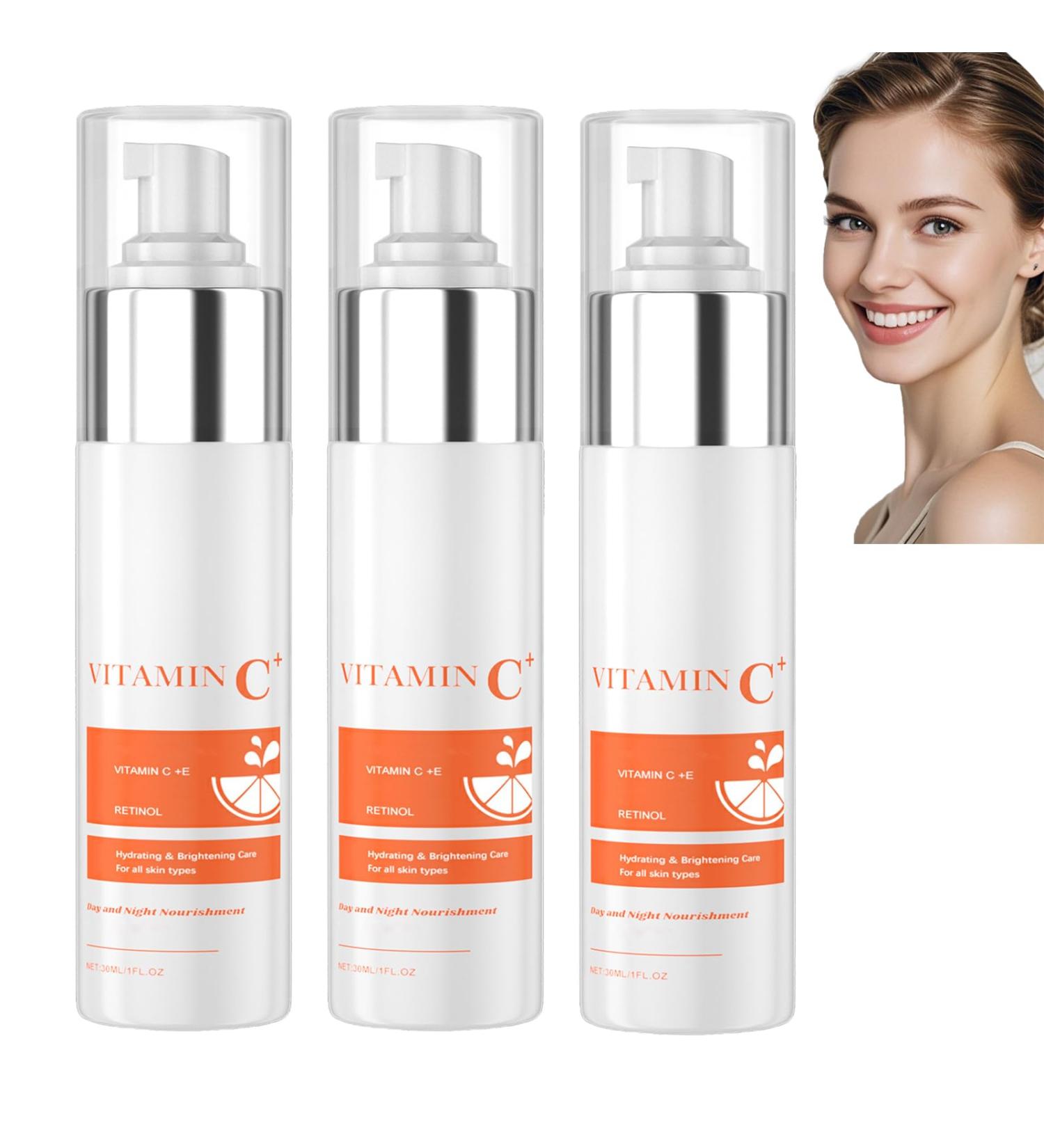 S rum visage la vitamine C s rum anti- ge au r tinol et la vitamine E pour une peau clatante r duit les rides et ridules illumine la peau terne hydrate et raffermit (3pcs) - Buy Online on GoSupps.com