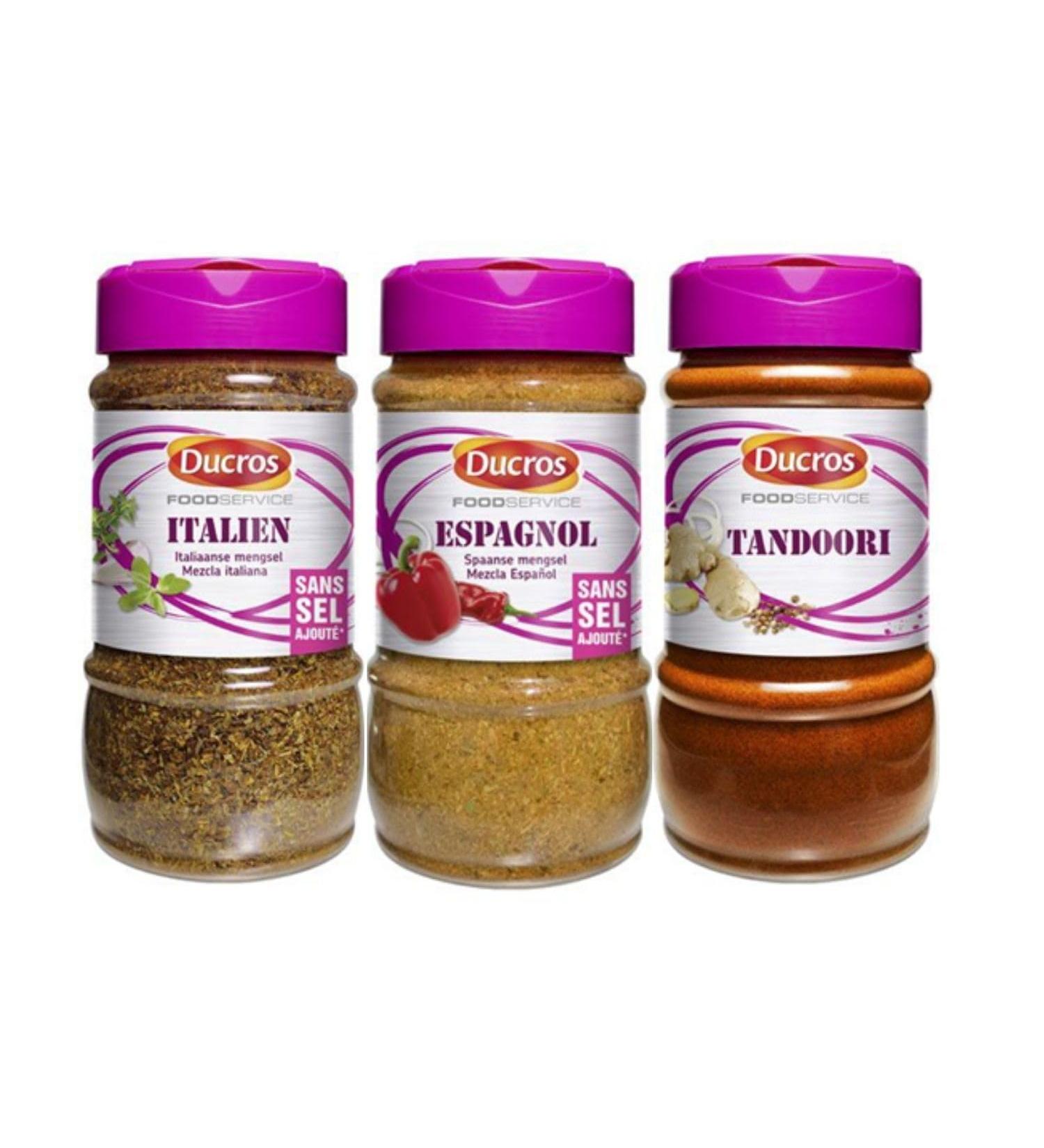 DUCROS World Spices Pack: Italian Mix (200g) - Spanish Mix (290g) - Tandoori Mix (240g)