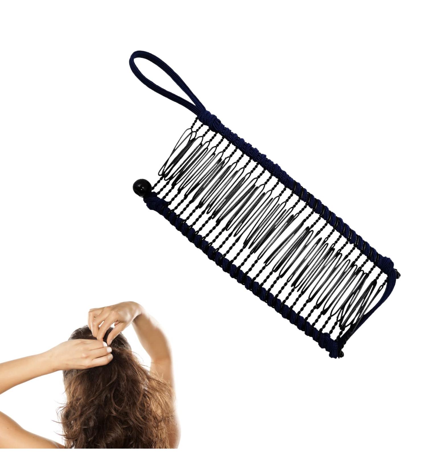 1Pcs Banana Hair Clips Large Stretch Banana Clip Vintage Banana Barrette Large Size Stretch Banana Clips No Crease Elastic Clincher Hair Comb Hairpin for Thick Curly Wavy Hair Styling Accessories - Buy Online on GoSupps.com