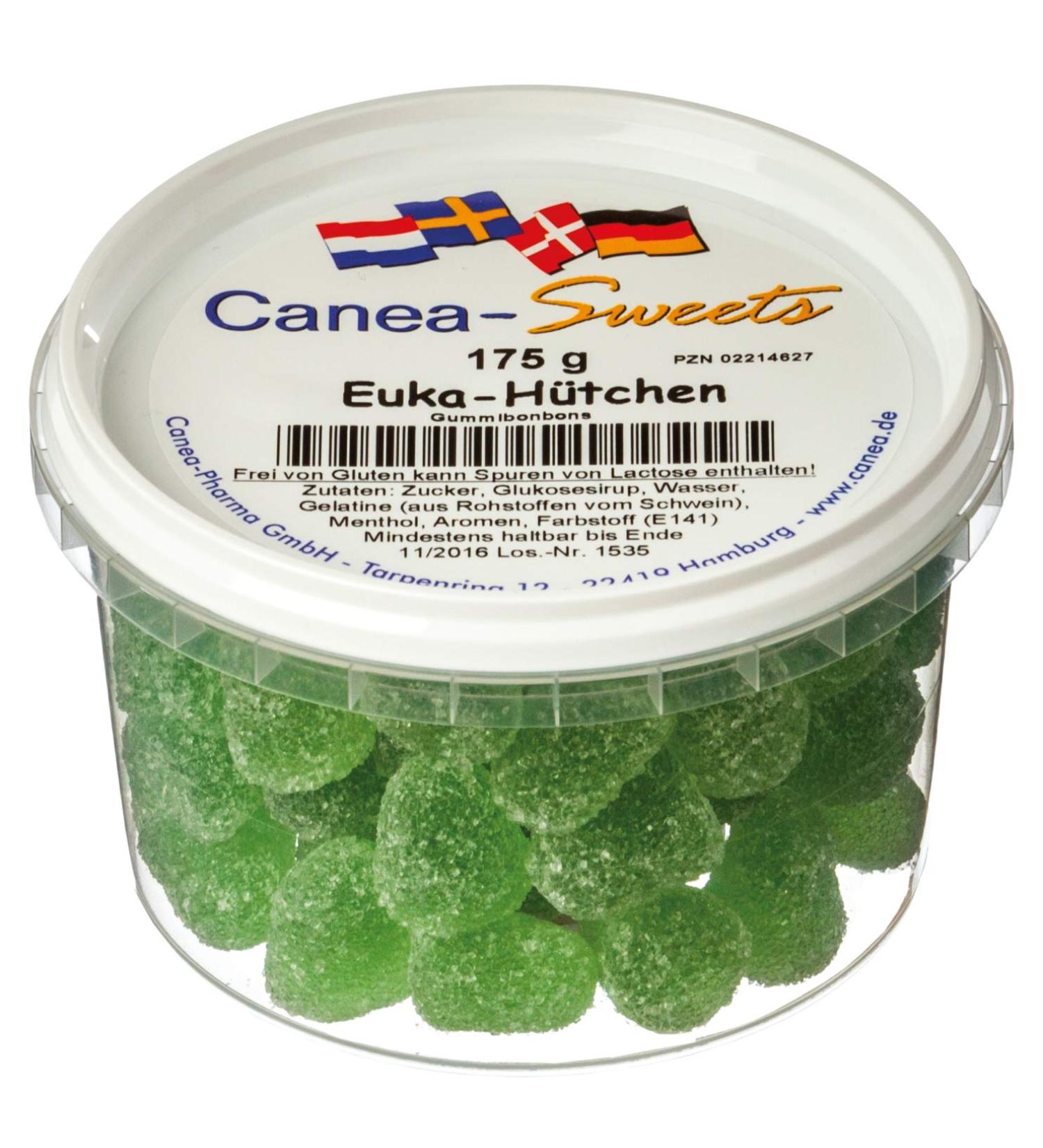 Canea-Sweets Fresh Menthol Fruit Gummies EUKA H TCHEN Tin 1 Pack (1 x 175 g)