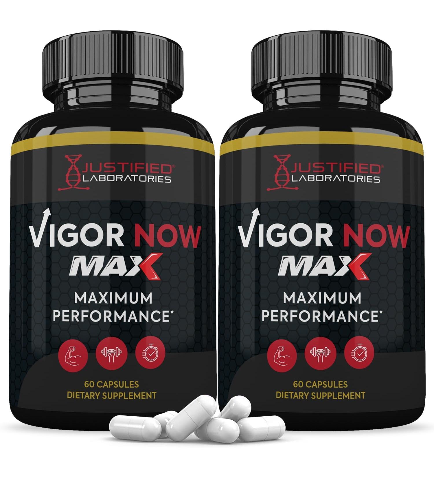 Justified Laboratories (2 Pack Vigor Now Max 1600MG Advanced Men's Health Formula 120 Capsules - Buy Online on GoSupps.com