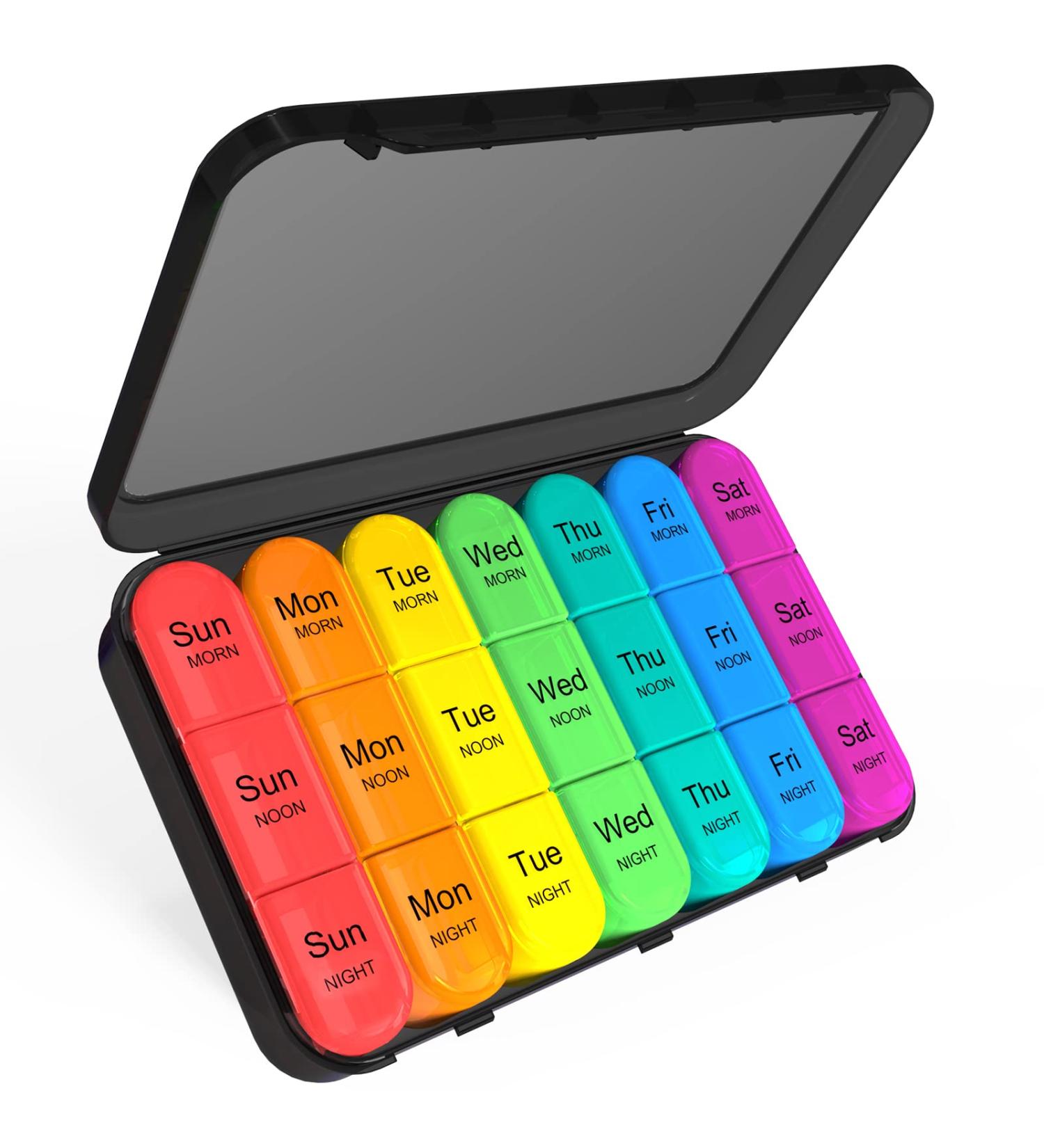 Large Weekly Pill Organizer - 3 Times a Day Medicine Case for Vitamins - 7 Day Daily Pill Box - Buy Online on GoSupps.com