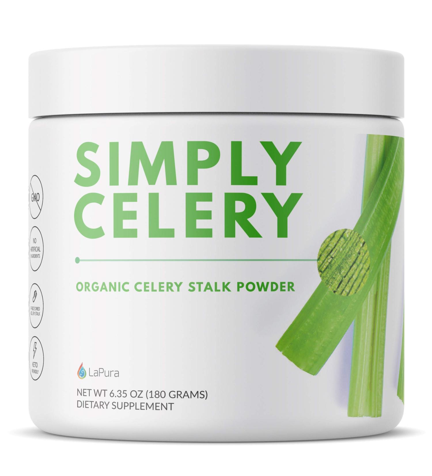 LaPura Organic Celery Powder Detox Cleanse - Gut Health & Detox Support Antioxidant Powder - 30 Servings - 6.35 Ounce - Buy Online on GoSupps.com