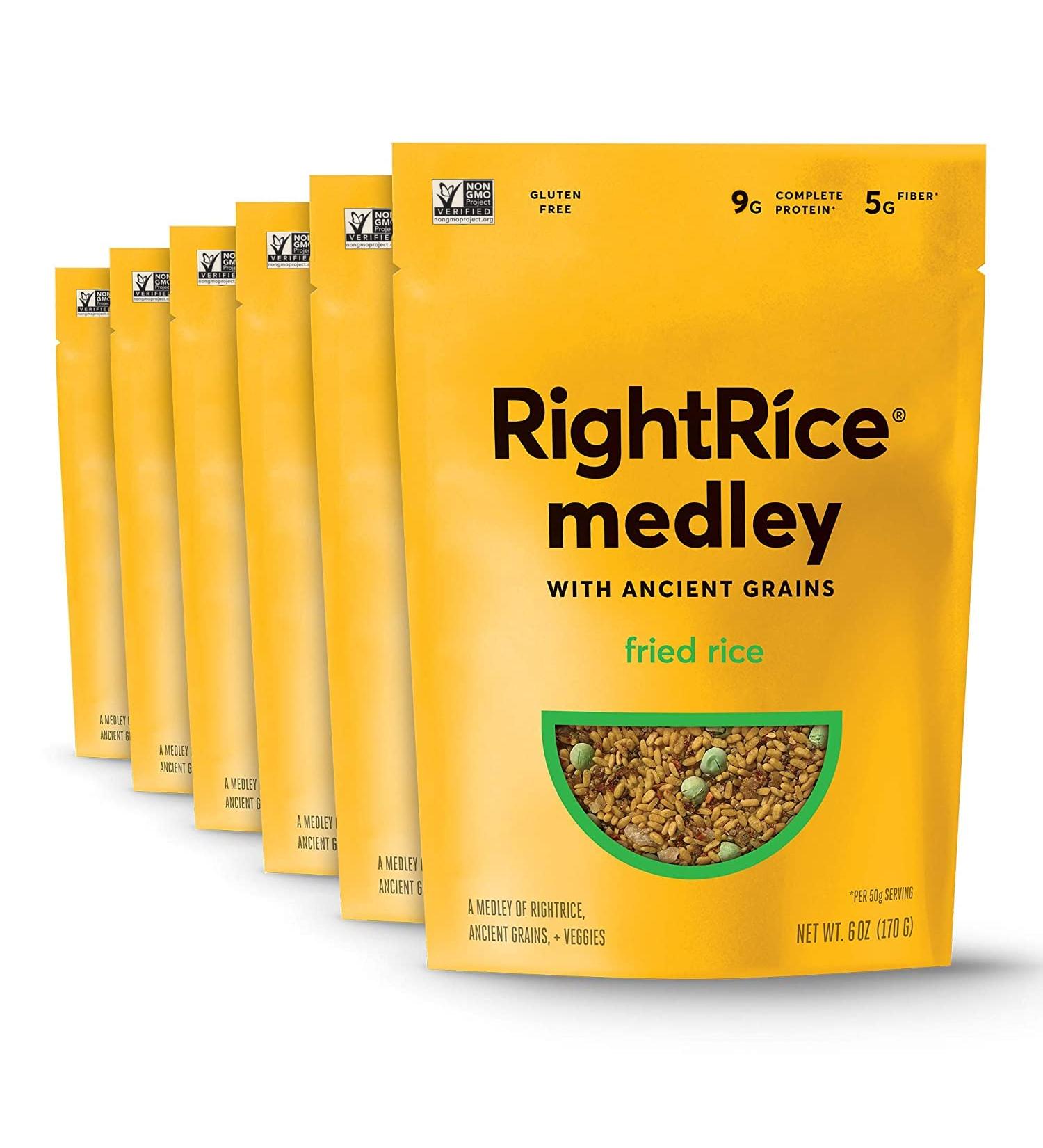 RightRice Medley - Fried Rice 6oz. (Pack of 6) | Vegetable & Ancient Grain Blend | Vegan, Non GMO, Gluten Free - Buy Online on GoSupps.com
