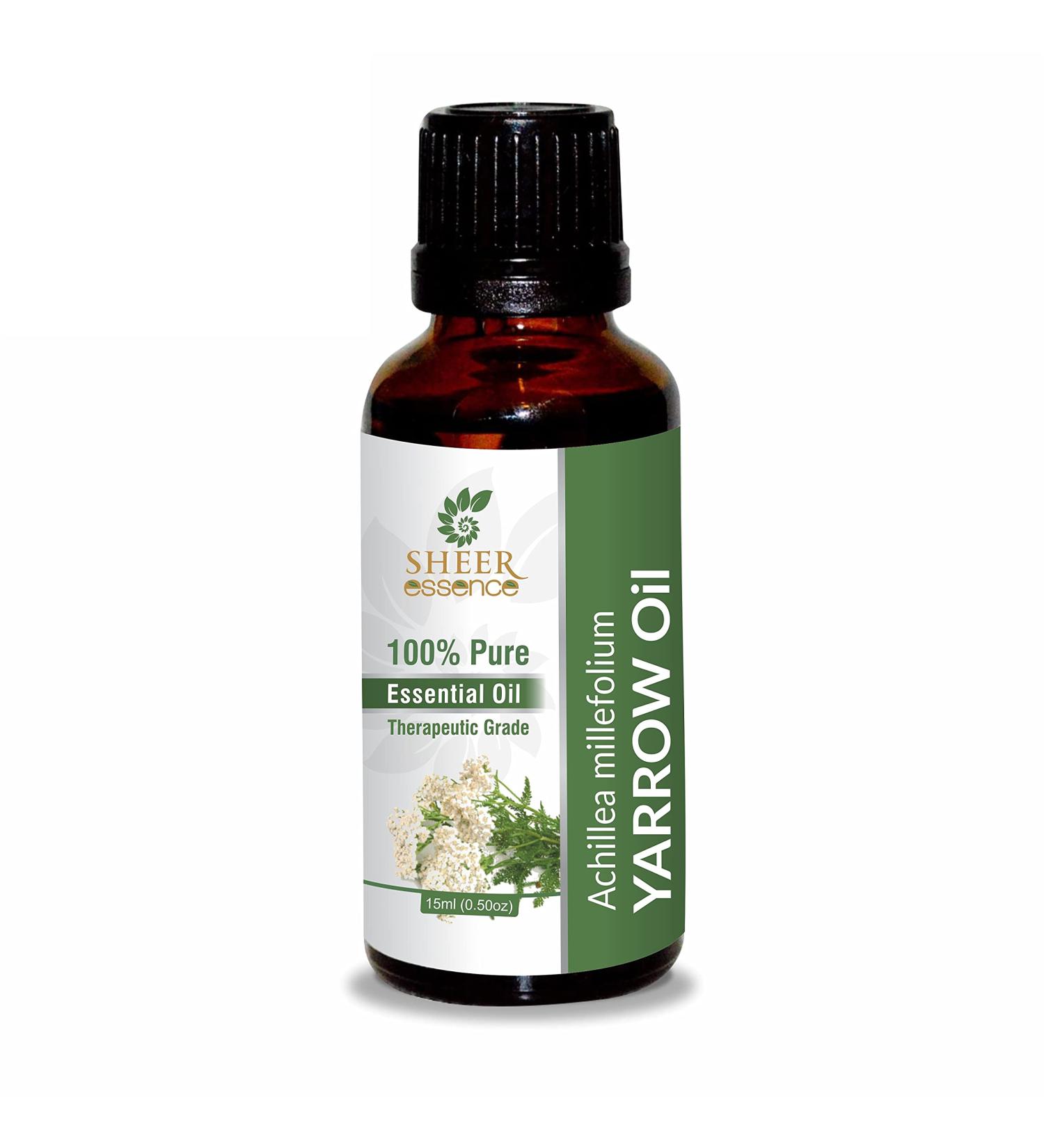 Yarrow Oil - (Achillea Millefolium) - Essential Oil 100 % Pure Natural Undiluted Uncut Therapeutic Grade Oil 0.16 Fl.Oz to 33.81 Fl.Oz (30 ml yarrow oil)