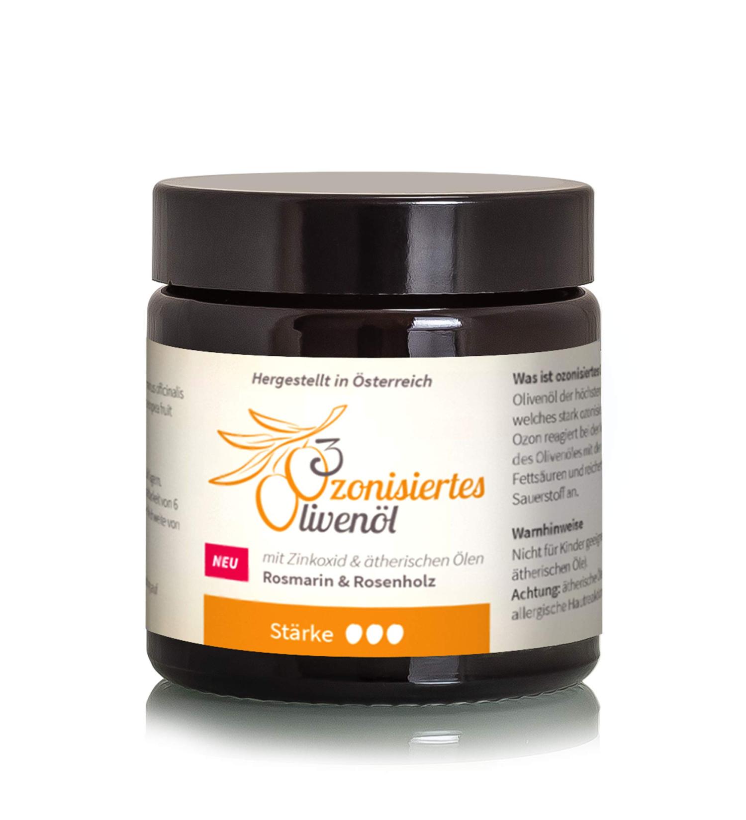 Highly ozonated olive oil + essential oils + zinc oxide (original OO3 oxyproducts)