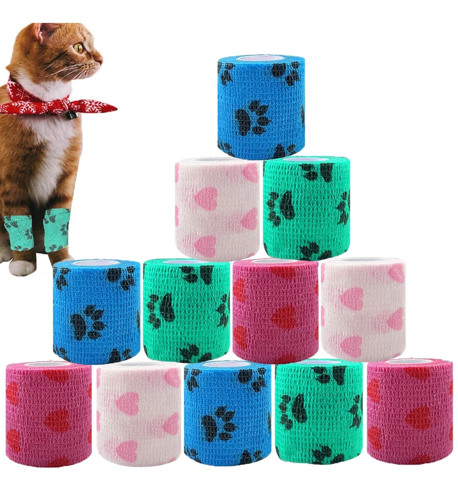 Anampion Self-Adhesive Bandage - 12 Rolls (5cm x 4.5m) | Elastic Sports Bandage Vet Wrap for Cats Dogs & Horses - 4 Styles Available - Buy Online on GoSupps.com