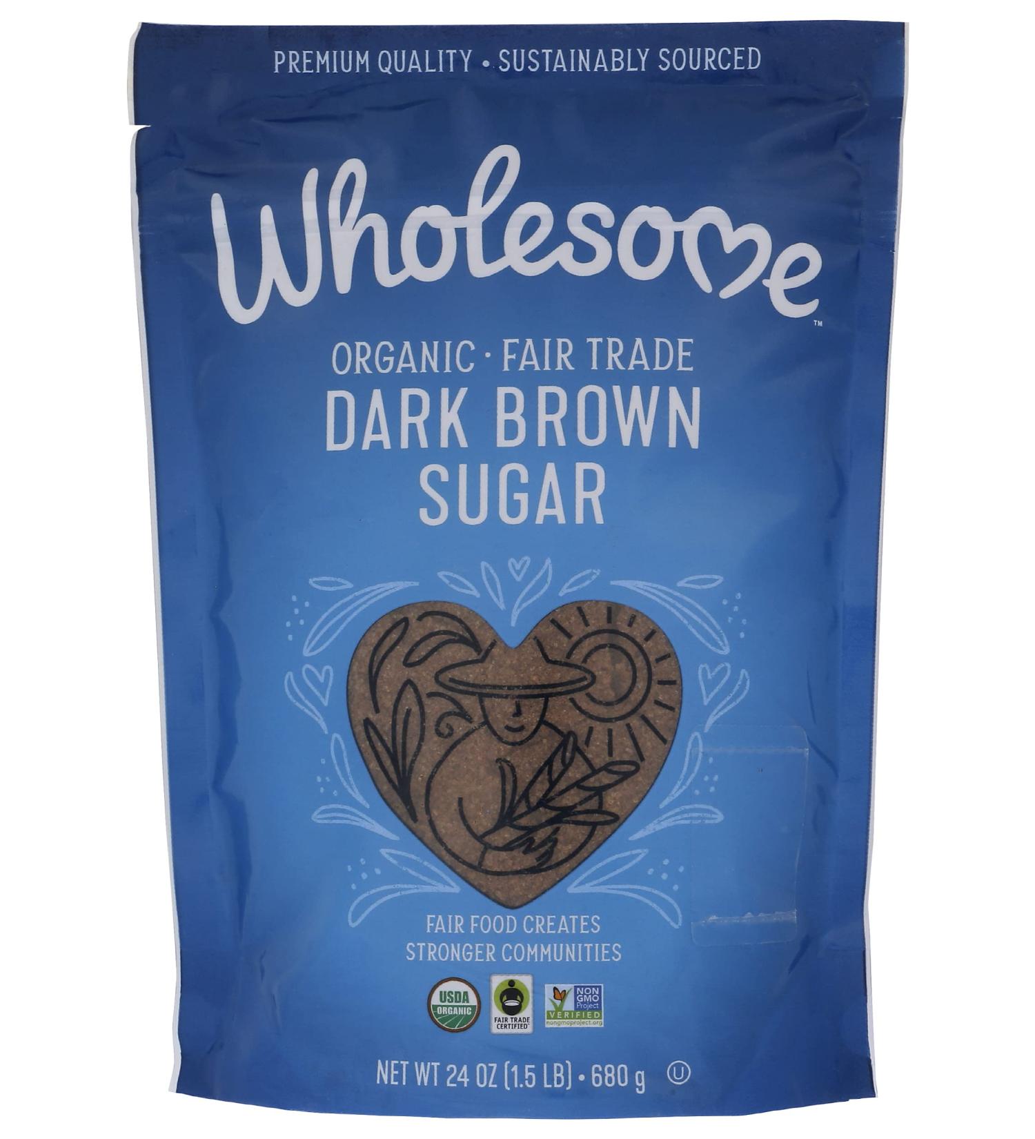 Organic Dark Brown Sugar - 24 oz | Natural Sweetener for Baking & Cooking - Buy Online on GoSupps.com