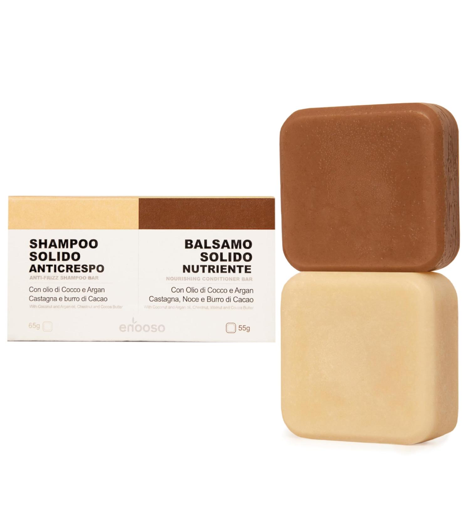 Shampooing et Apr s-shampoing solide pour cheveux Boucl s et Frisottis shampoing sans sulfates silicones Anti-frisottis et Nourrissant avec Huile d'Argan et Ch taigne| 100% Naturel Vegan - Buy Online on GoSupps.com