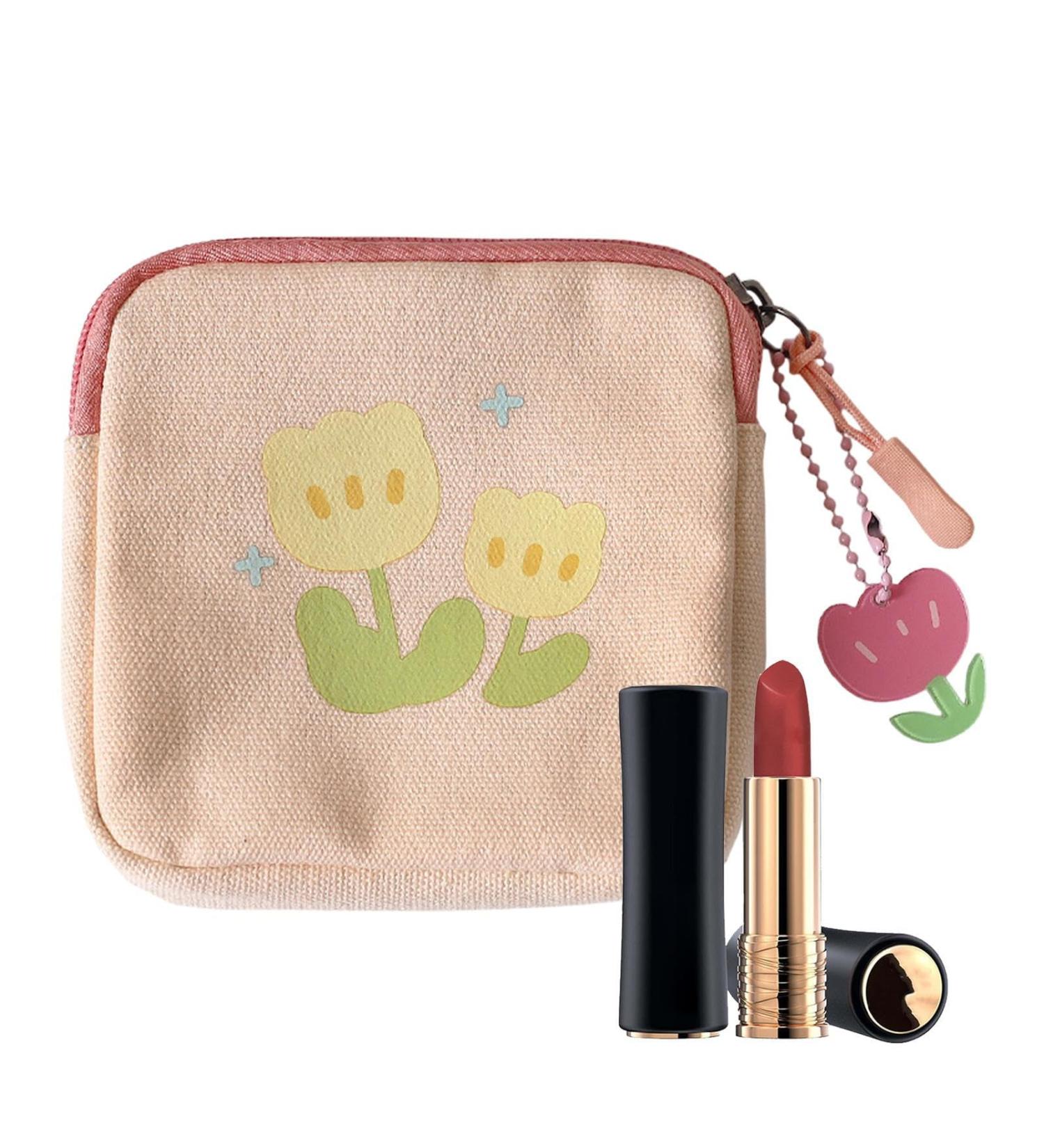 Pink Flower Pattern Pad Pocket & Organizer Bag | Feminine Product Holder for Periods Tampons & Panty Liners - YouMing - Buy Online on GoSupps.com