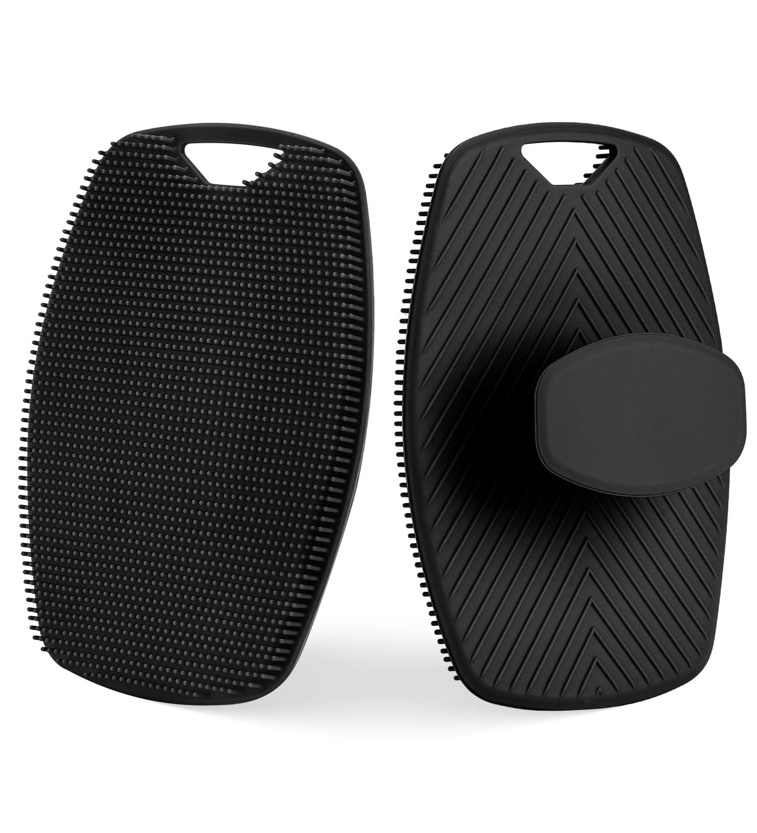 Silicone Body Scrubber Brush for Exfoliating All Skin Types - Easy to Use, Clean, and Quick Drying (Black) - Buy Online on GoSupps.com