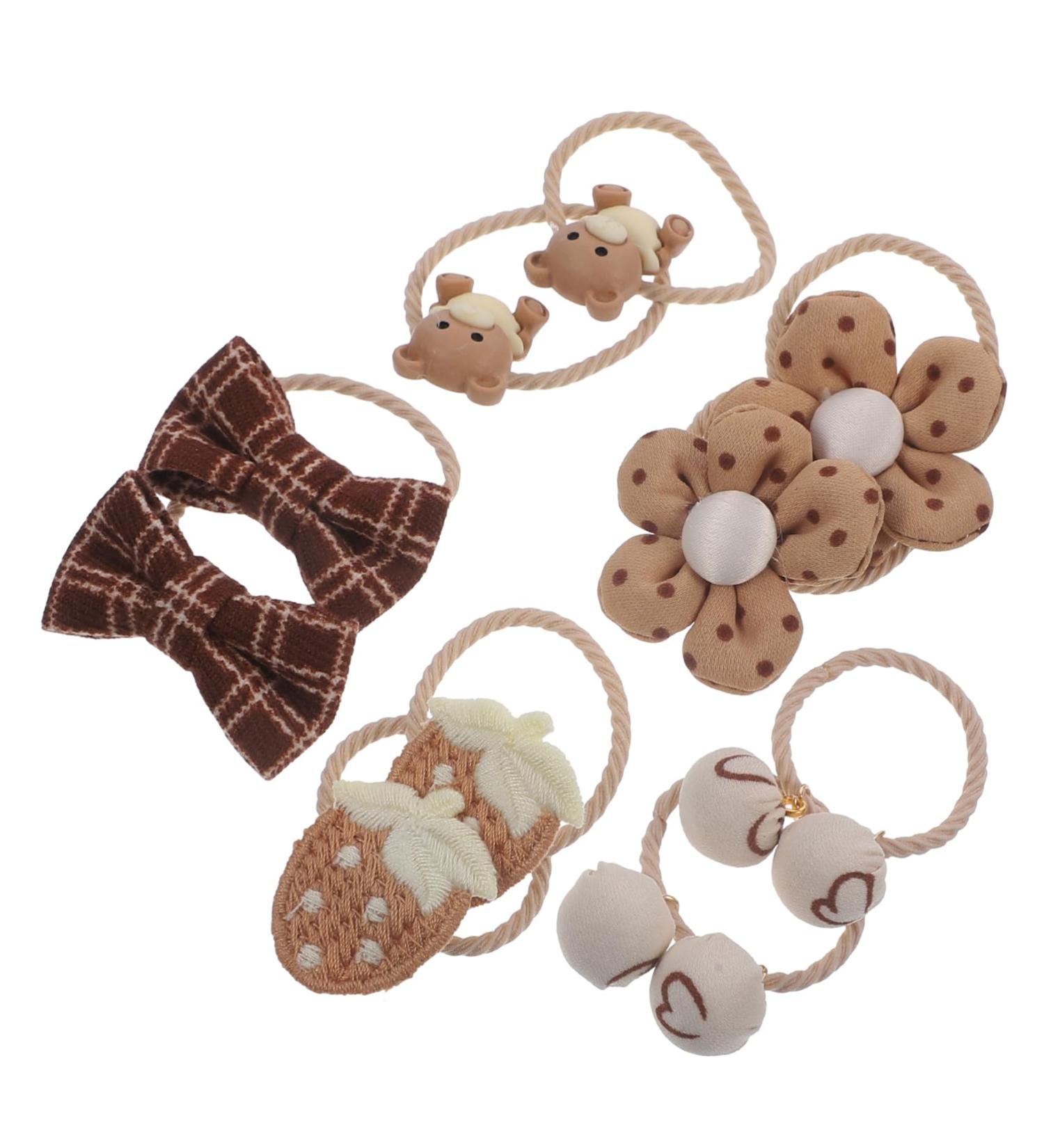 Didiseaon 5 Pairs Small Rubber Band Cute Hair Ties Hair Ties for Girl Hair Ties for Little Girl Ponytail Holder Cute Hair Accessories Fabric No Hair Damage Decorate Girl Child - Buy Online on GoSupps.com