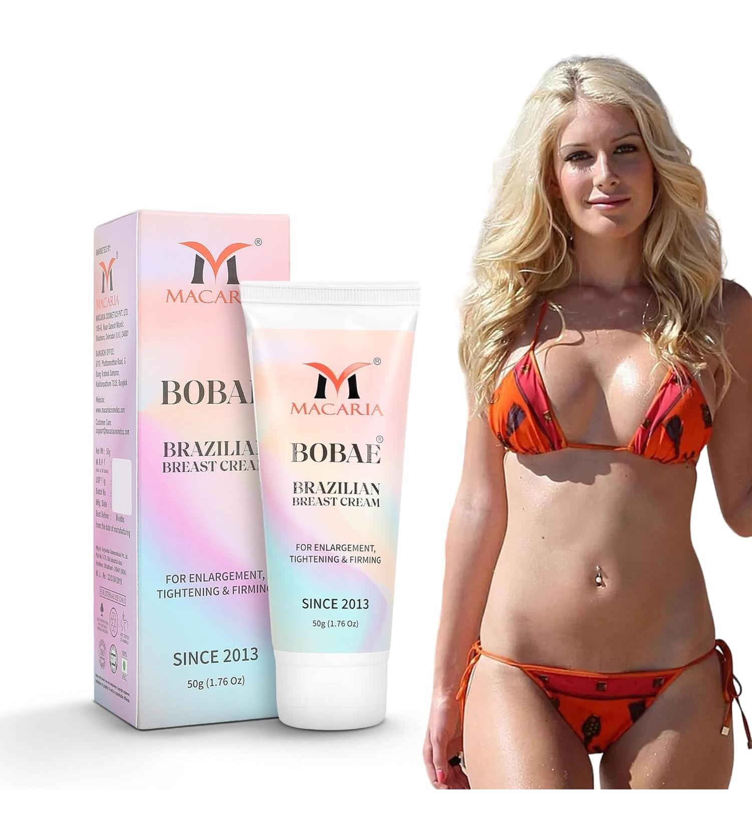 MACARIA Bobae Brazilian Boobs Breast Bust Enlargement Cream For women Bigger breast Size fast Growth Shaggy bust cream for girls - Buy Online on GoSupps.com