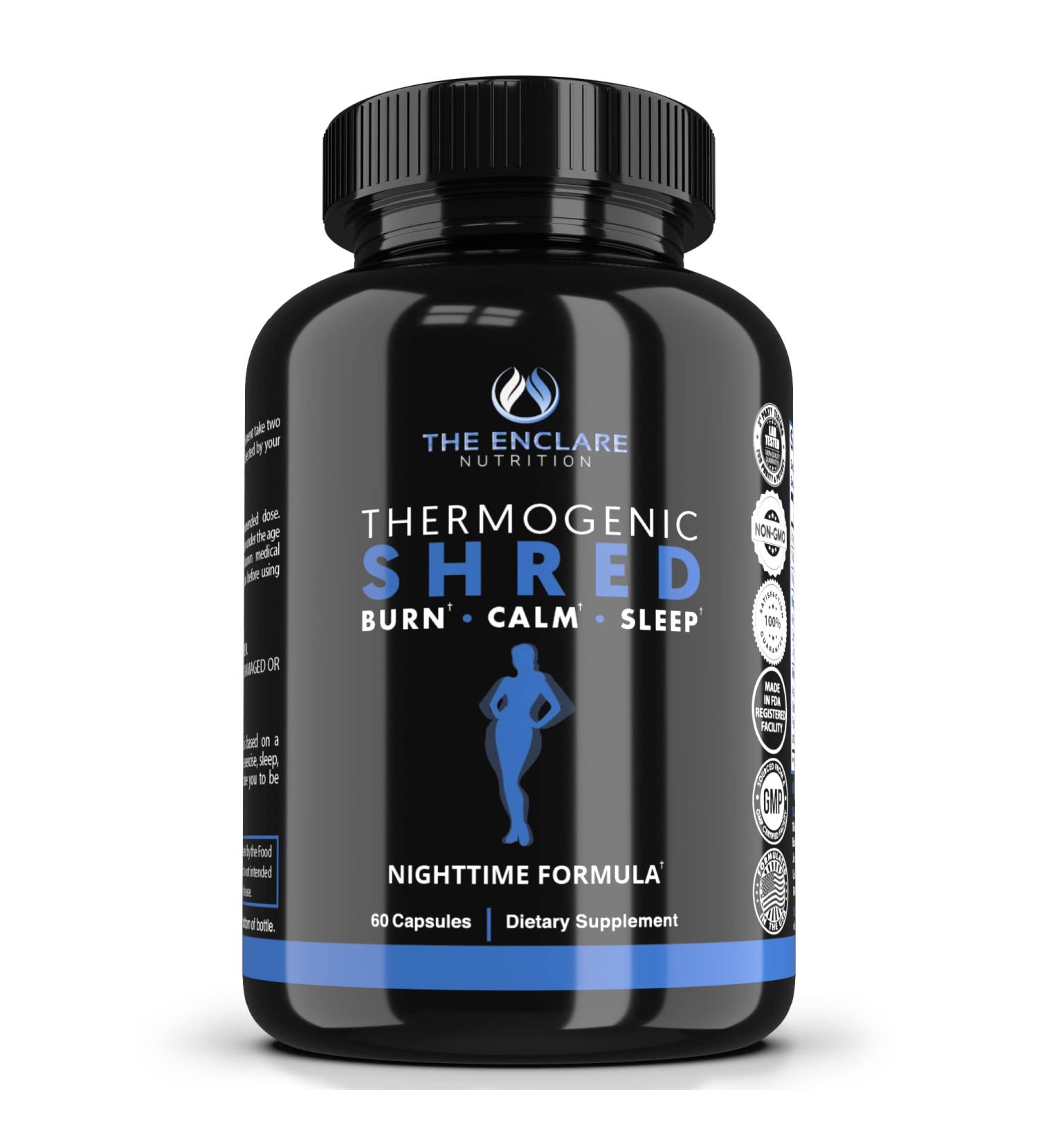 Thermogenic Shred - Fat Burner Sleep Aid Diet Pills for Weight Loss - Metabolism Booster with CLA, Ashwagandha, Melatonin - Appetite Suppressant for Women & Men - Buy Online on GoSupps.com