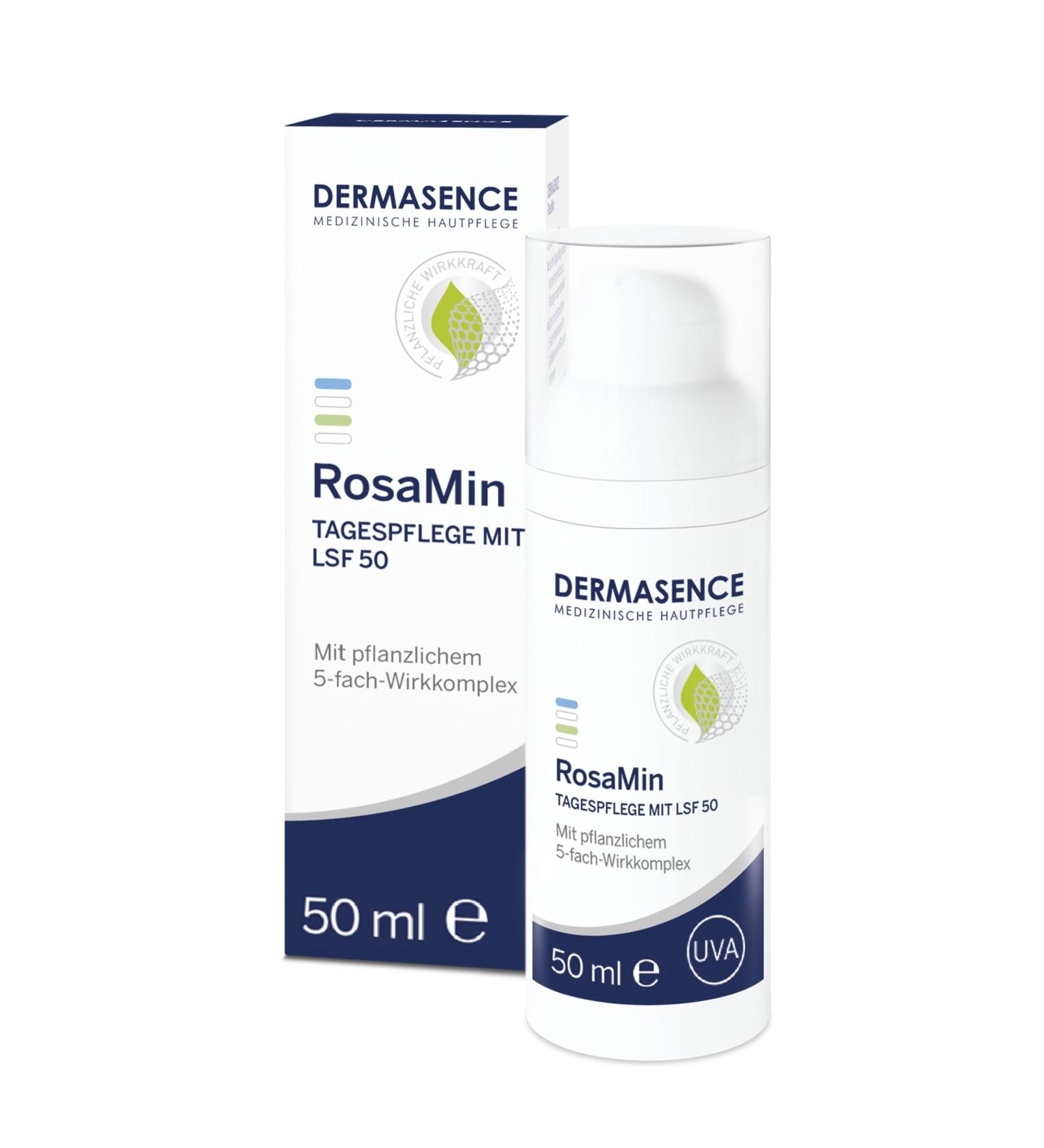 Dermasence Rosamin Day Care SPF 50 - 50ml | Facial Care for Sensitive & Rosacea Skin | High Sun Protection with 5-Fold Vegetable Efficiency - Buy Online on GoSupps.com
