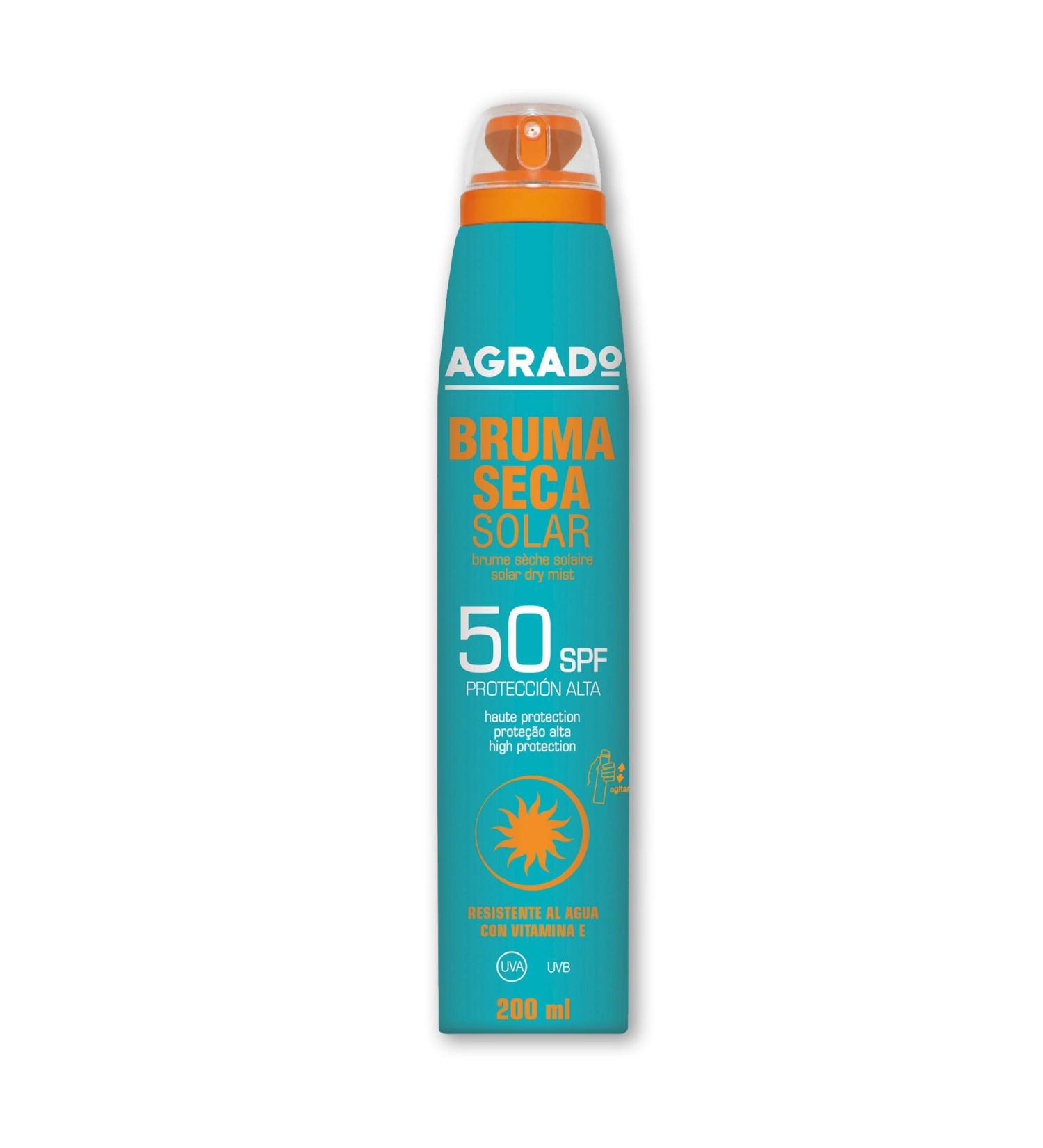 Buy Agrado Dry Sun Fog 50 - Moisturizing SPF 50 Spray Water-Resistant UVB & Infrared Protection for Sensitive Skin Fast Absorption 200ml - International Shipping Available - Buy Online on GoSupps.com