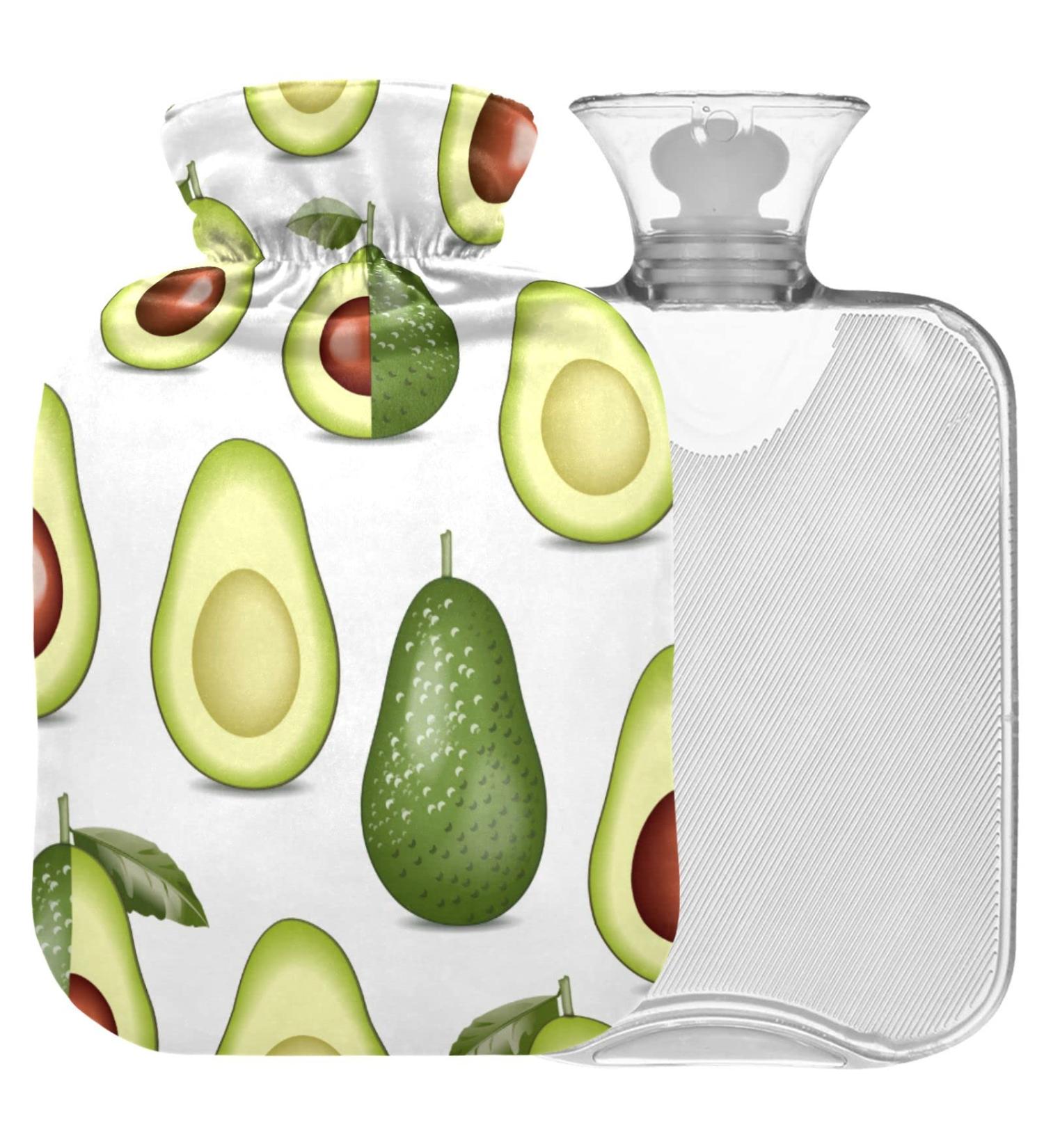 Naanle Avocado Tropical Fruit Hot Water Bottle - 1L Transparent for Pain Relief & Heat Therapy | Ideal for Bed Hand & Foot - Buy Online on GoSupps.com