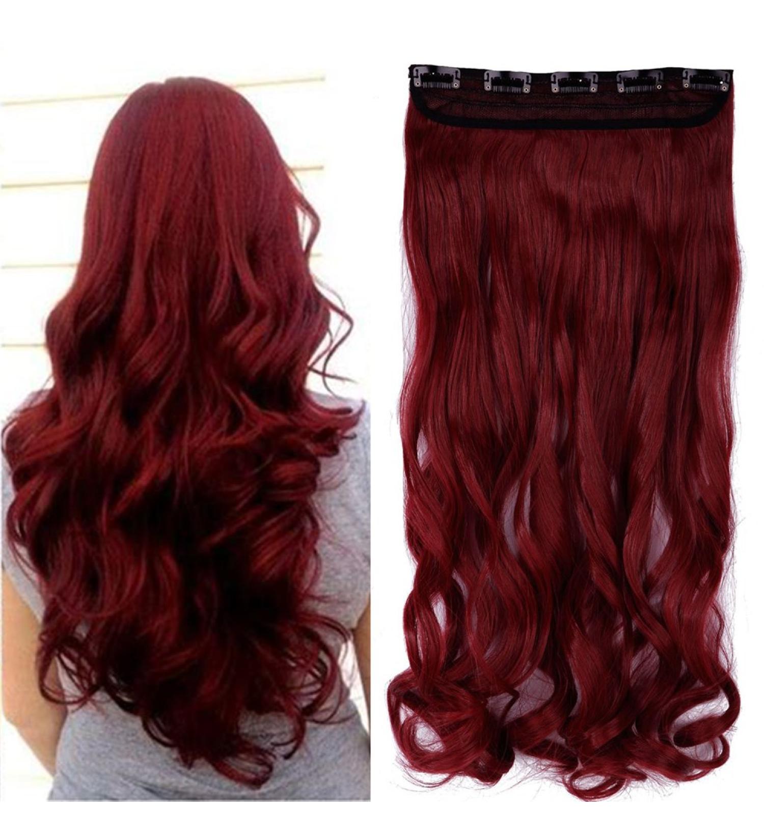 Buy SEGO Clip-in Hairpiece Extensions - Wavy Maroon Mix Dark Red 24 (120g) - International Shipping Available - Buy Online on GoSupps.com
