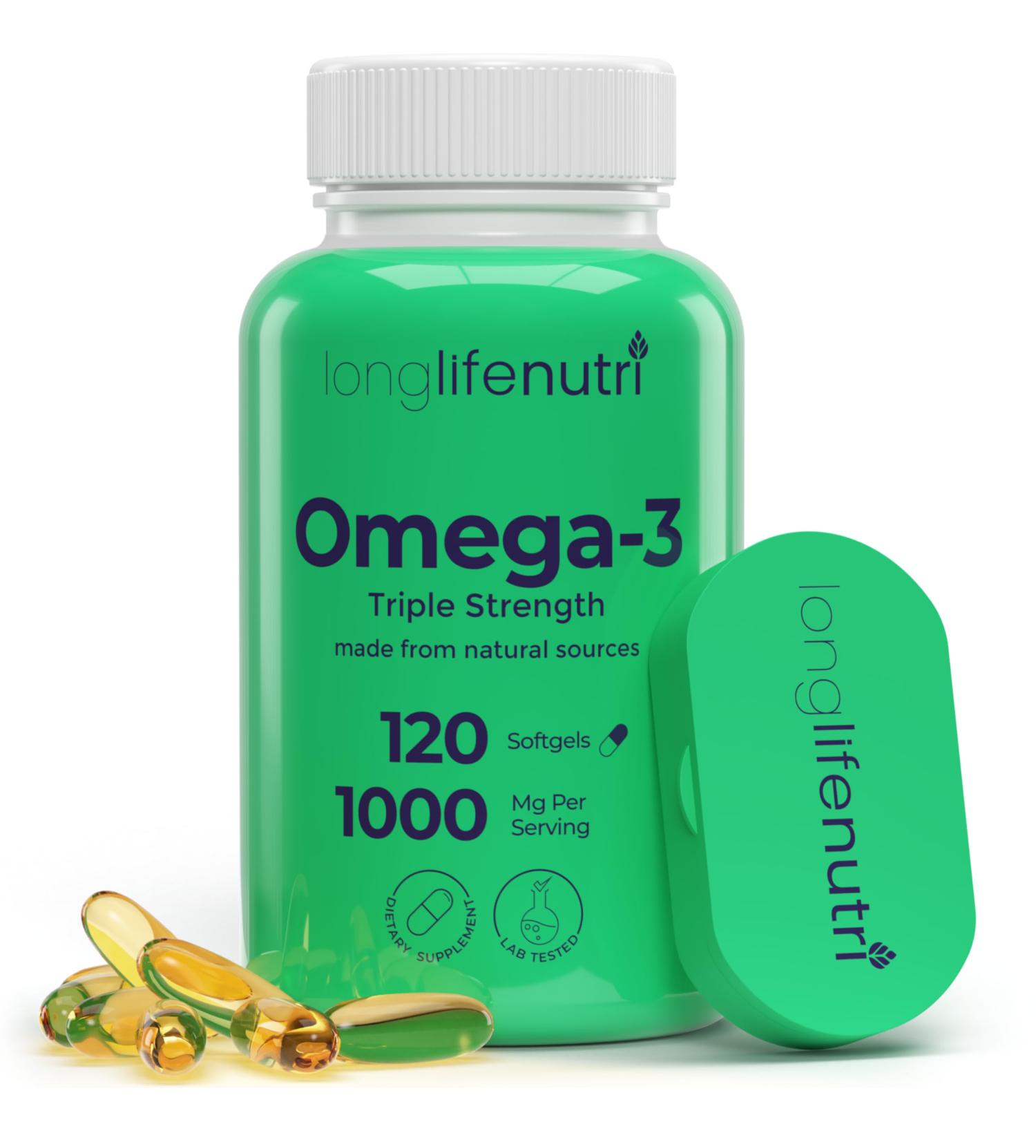 Omega 3 Fish Oil 1000mg - with High EPA & DHA 120 Softgels Fatty Acids Supplement for Cognitive Function from Salmon 4-Month Supply GMP Certified Made in USA 120 Count (Pack of 1) - Buy Online on GoSupps.com