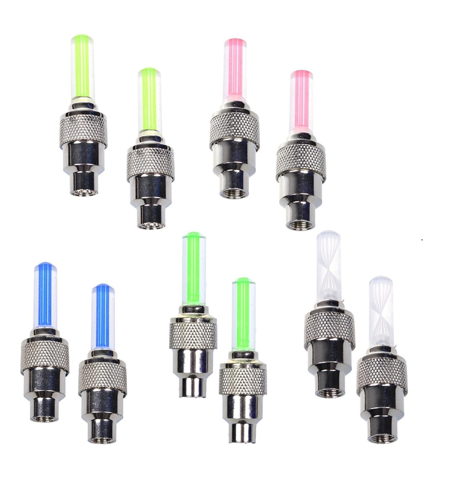 Dkiigame 10 Pack LED Flash Tyre Wheel Valve Cap Light for Car Bike Bicycle - Red, Yellow, Blue, Green, Colorful - Buy Online on GoSupps.com