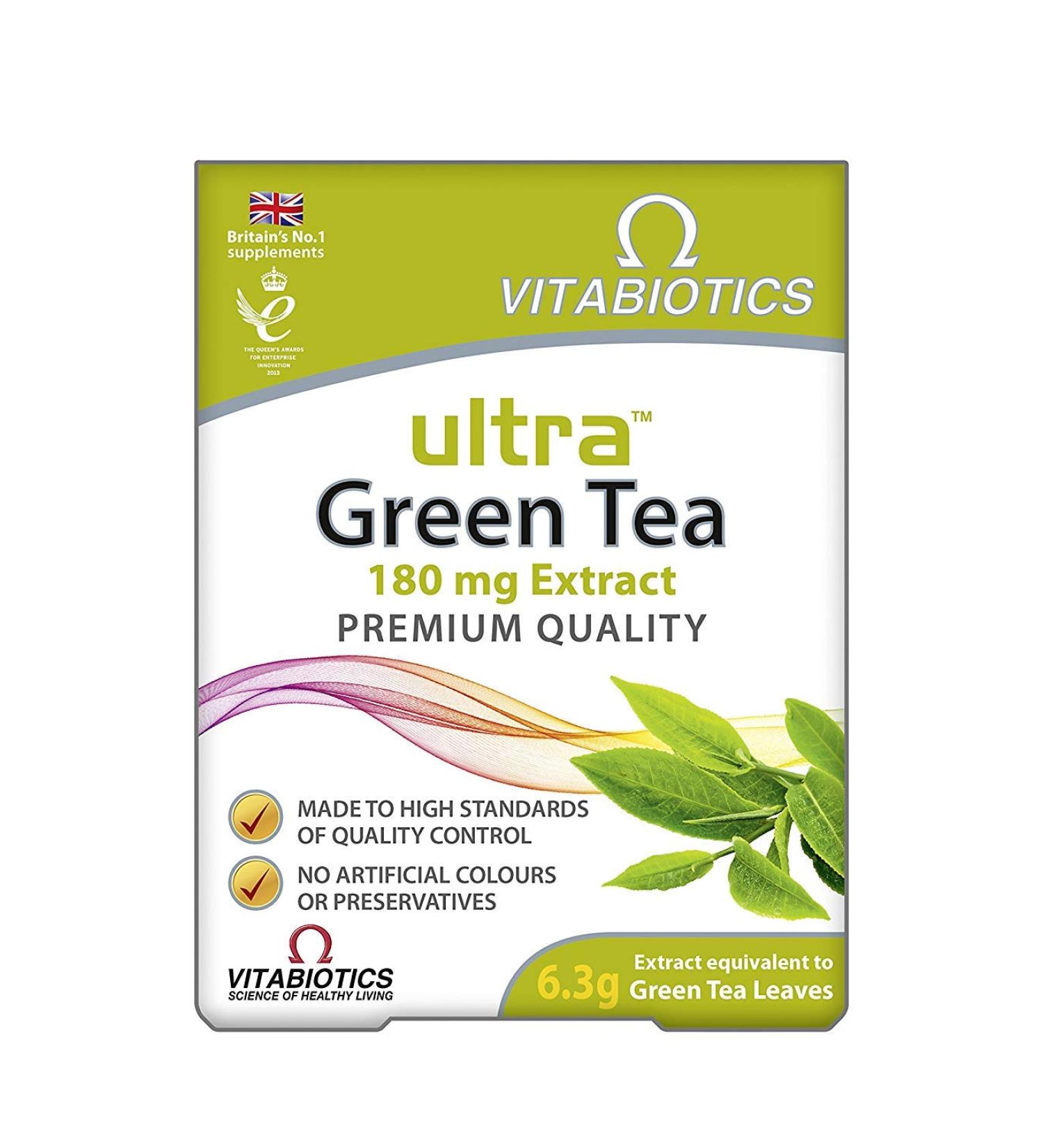 Vitabiotics Ultra Green Tea Tablets - 30 Count | Green Tea Extract Supplement - Buy Online on GoSupps.com