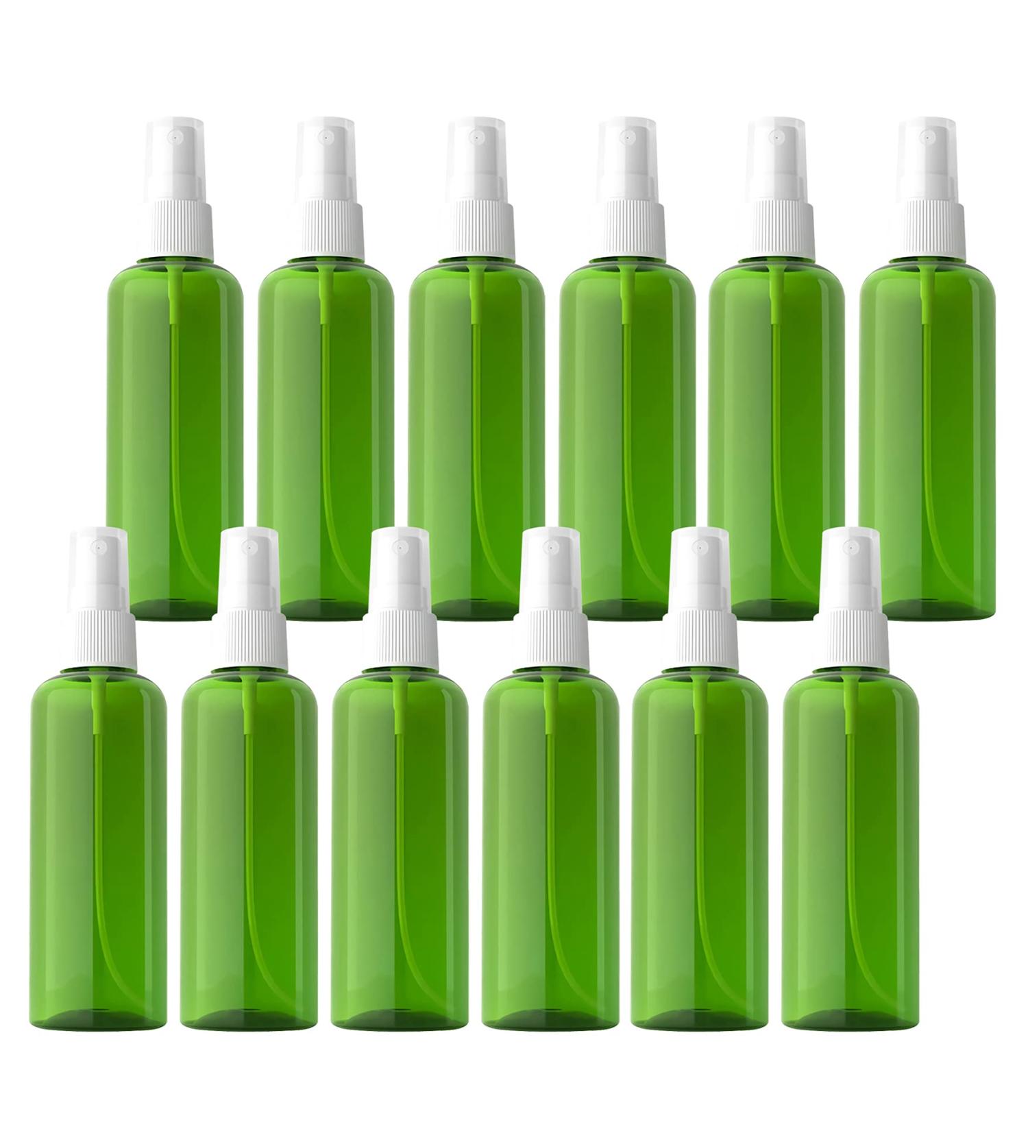 TIANZD 12 Pieces Empty 100 ml Green PET Plastic Fine Mist Pump Spray Bottles with White Top Portable Sprayer for Perfume Water Cosmetic Travel Containers Refillable 2x Funnel - Buy Online on GoSupps.com