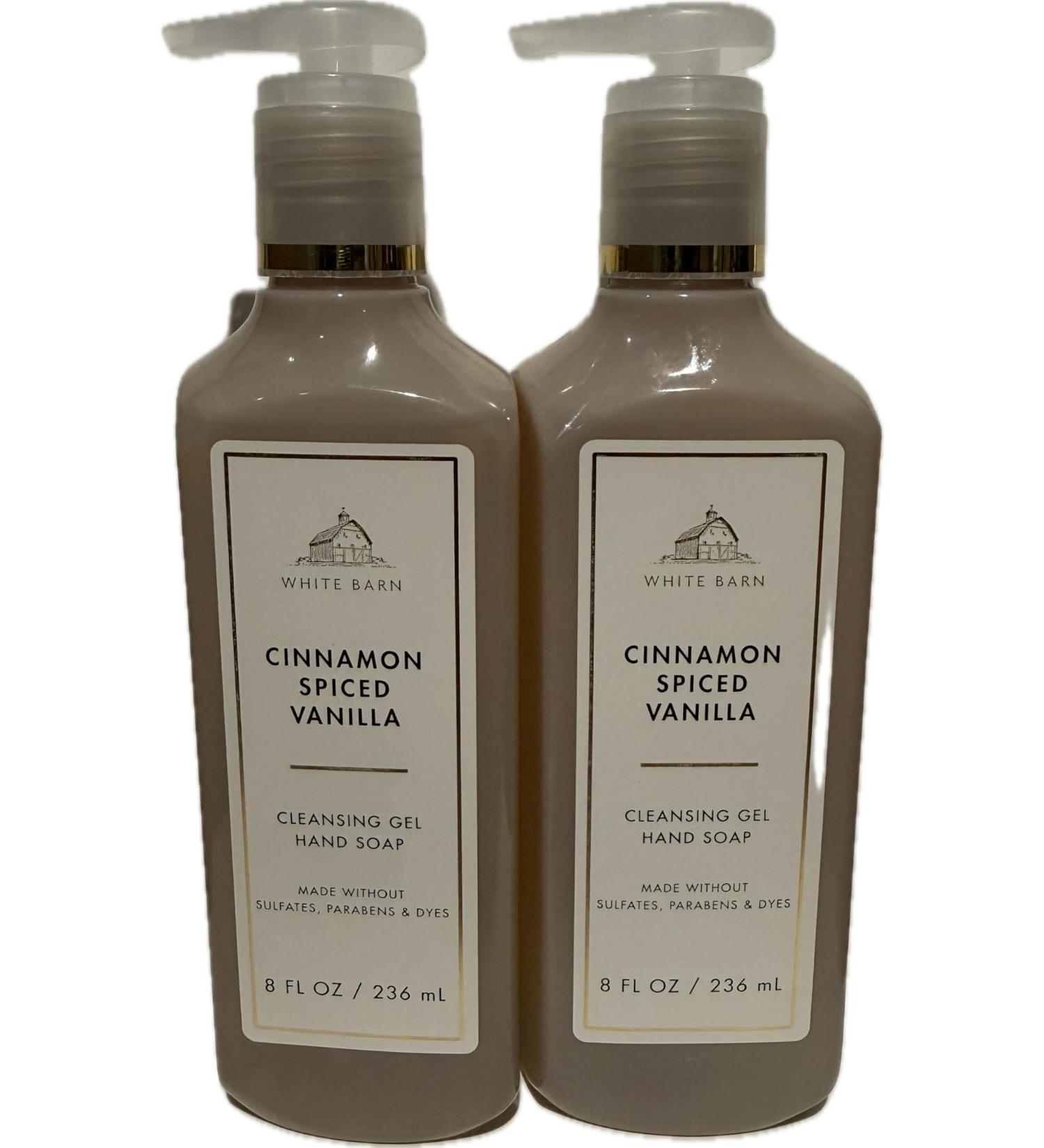 Bath and Body Works Cinnamon Spiced Vanilla Cleansing Gel Hand Soap 8 Ounces Each Pack of 2
