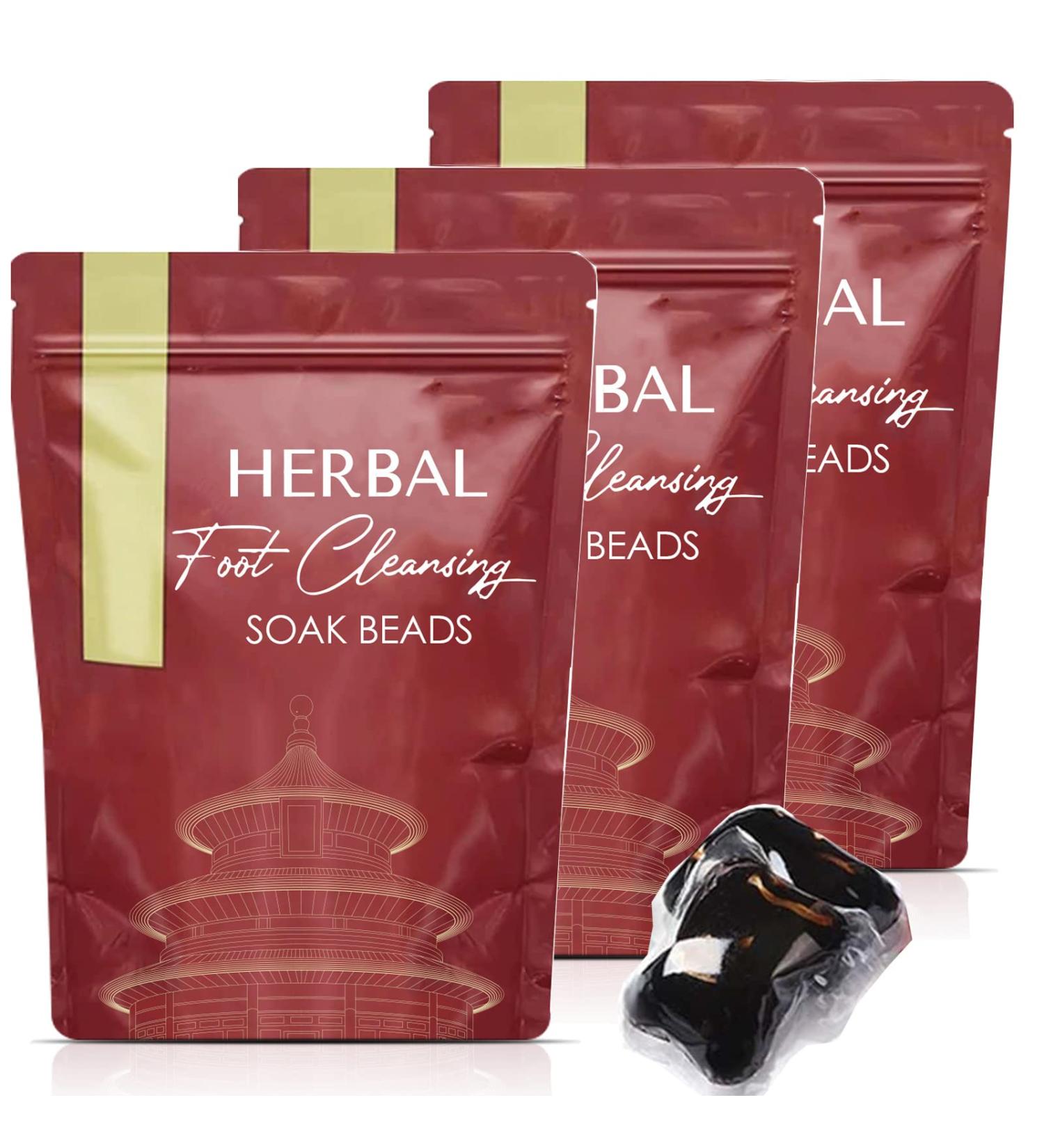 Herbal Foot Cleansing Soak Beads - Botanical Lymphatic Drainage Ginger Foot Bath - Relaxation Massage for Men and Women (30PCS) - Buy Online on GoSupps.com