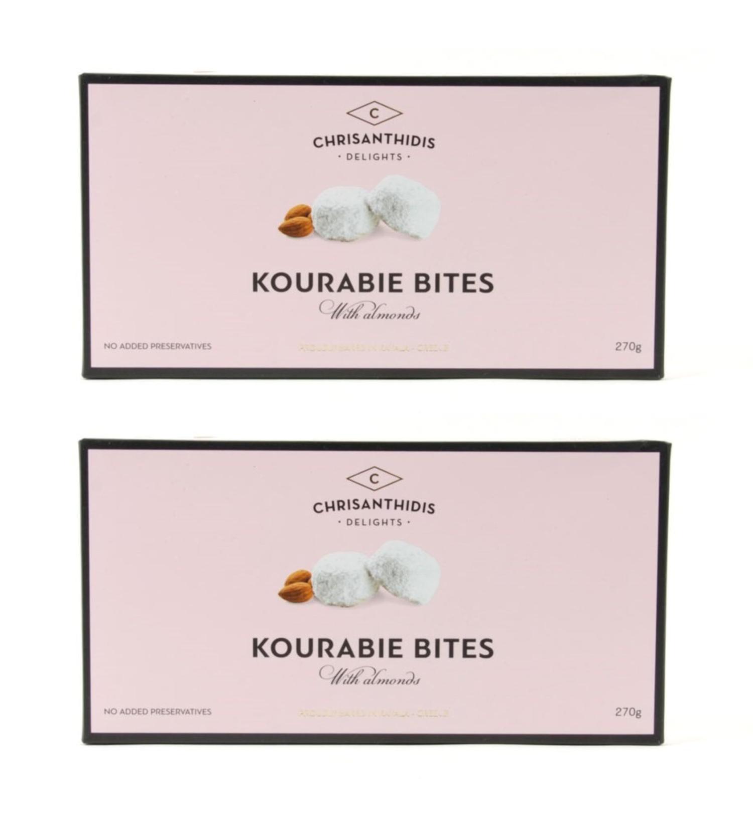 Chrisanthidis Delights Kourabie Greek Almond Shortbread Bites Pack of 2 x 270g (Total: 540g) - Buy Online on GoSupps.com